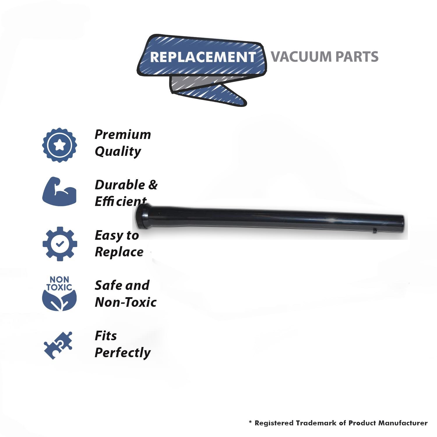 Topvacuumparts Replacement Part For Hoover Vacuum Cleaner Black Plastic Wand with Pin # compare to part 70204
