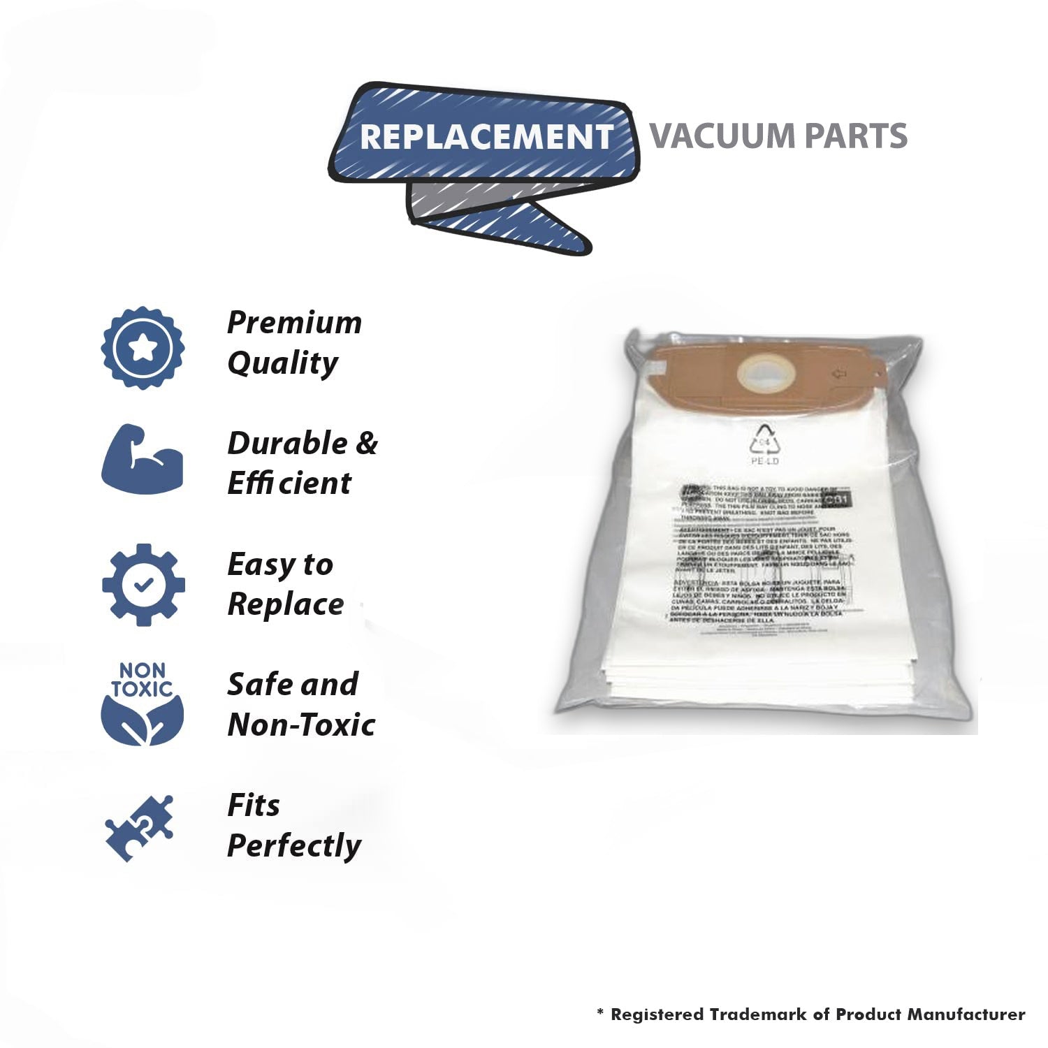 Topvacuumparts Replacement Part For Hoover CH34006 Back Pack Vacuum Cleaner CB1 Type 10Pk Paper Bags # compare to part AH10173