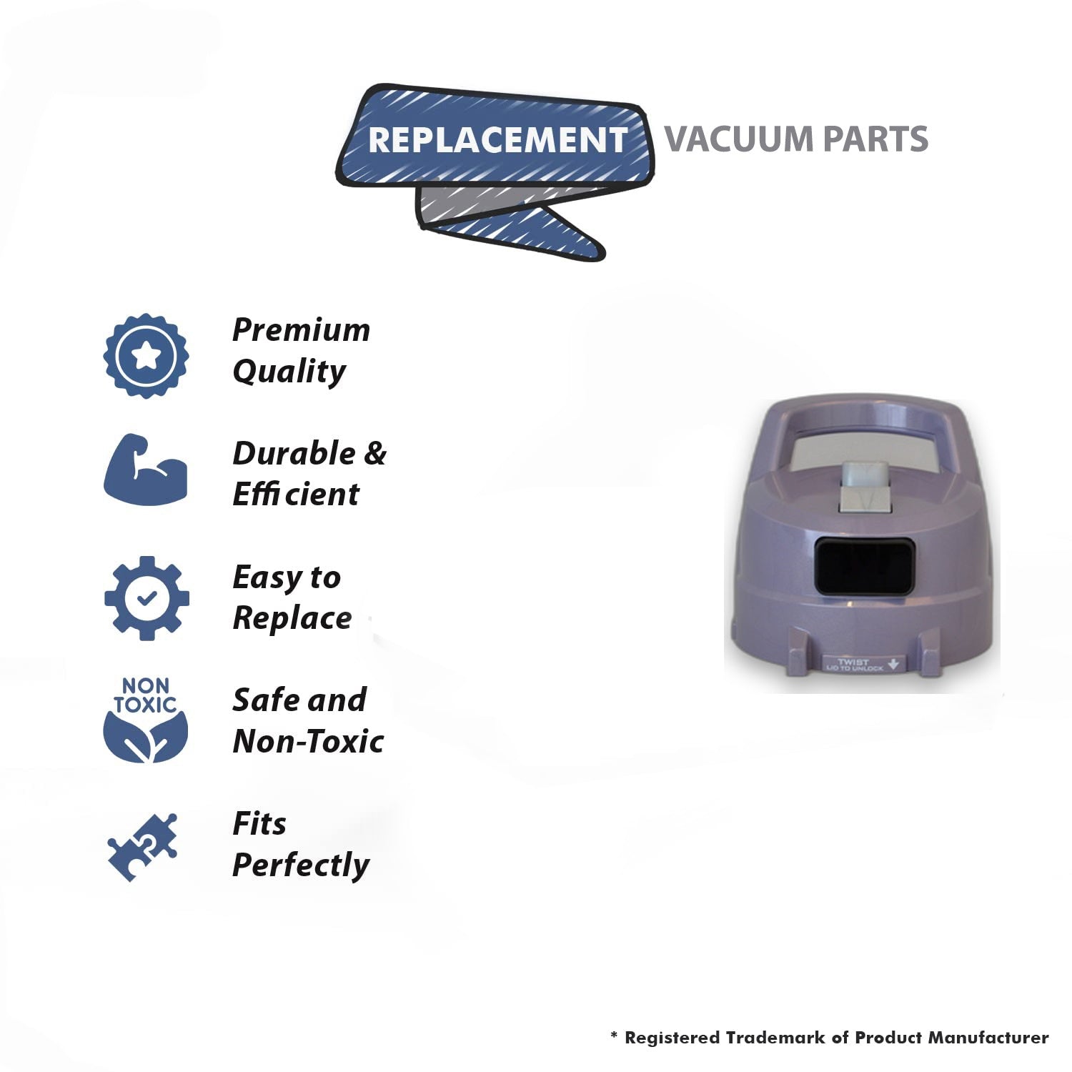 Topvacuumparts Replacement Part For Hoover Upright Vacuum Cleaner Dirt Cup Lid Assembly # compare to part 410124001