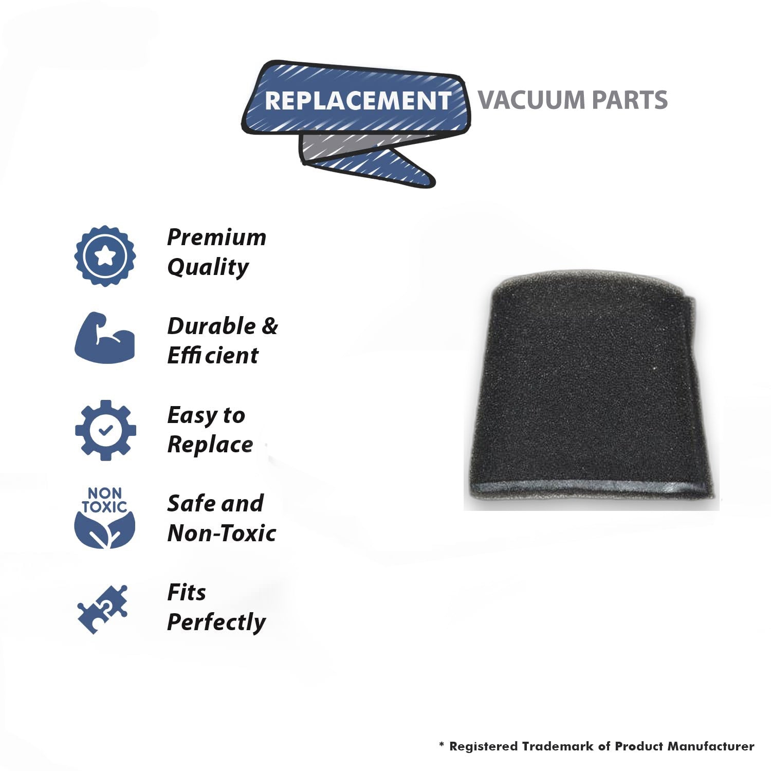Topvacuumparts Replacement Part For Hoover F5800 Series Vacuum Cleaner Sponge Filter # compare to part F266
