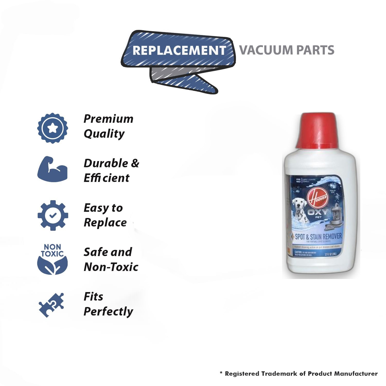 Topvacuumparts Replacement Part for Hoover 32oz Bottle Vacuum Cleaner Spot & Stain Remover