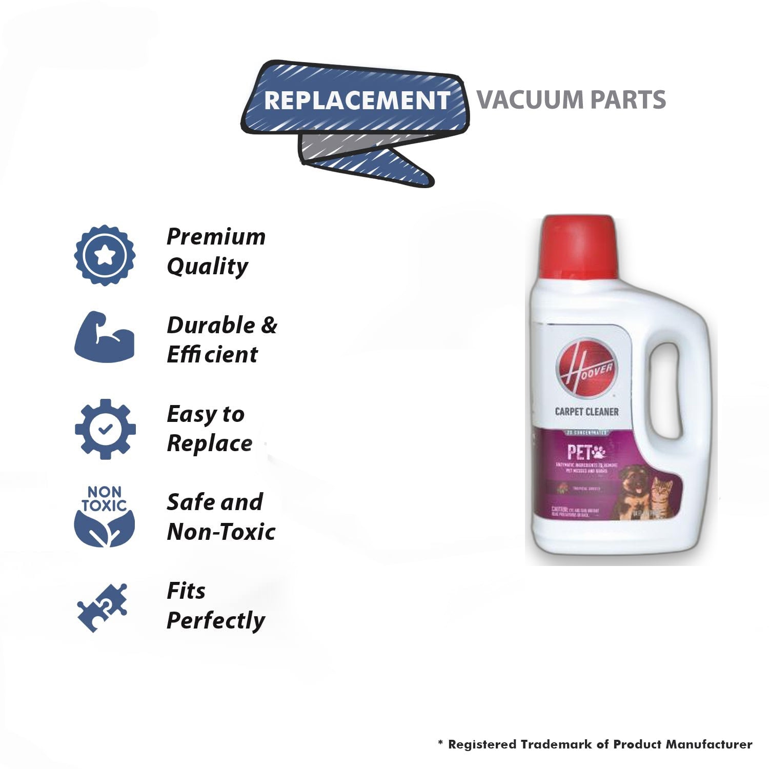 Topvacuumparts Replacement Part For Hoover AH30927 Vacuum Cleaner Paws & Claws Shampoo Bottle 64 OZ