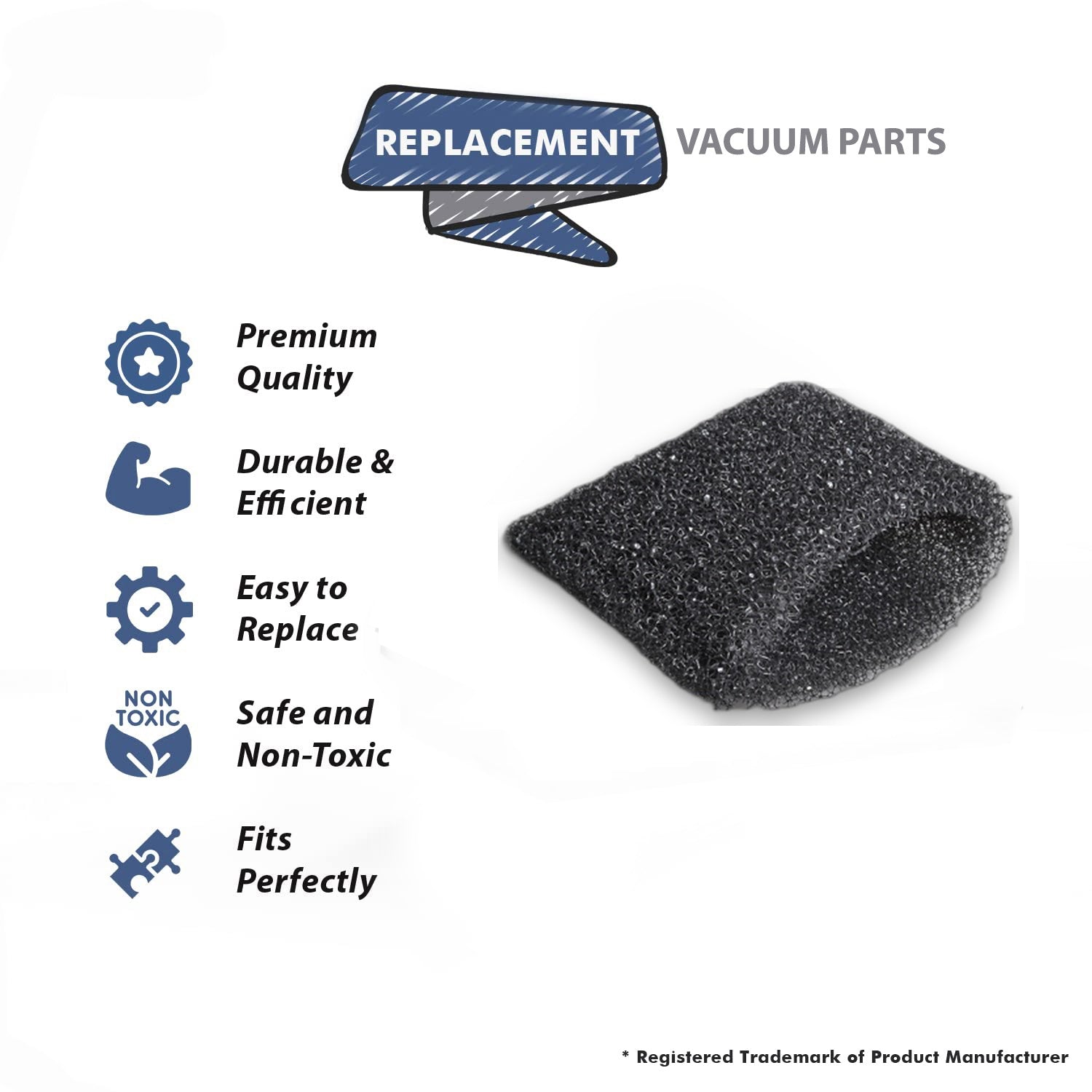 Topvacuumparts Foam Filter Replacement for Hoover Steam Vacuum Cleaner F5800 Series # compare to parts 440007364