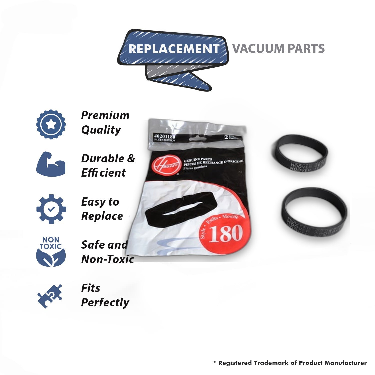 Topvacuumparts Replacement Part For Hoover Windtunnel Power Nozzle Vacuum Flat Belt  # compare to part 40201180