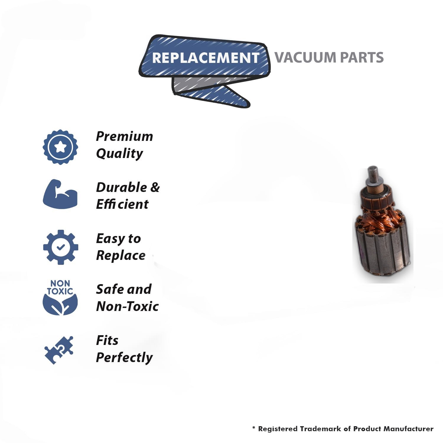 Topvacuumparts Replacement Part For Hoover 2900 Most Broom Models Vacuum Cleaner Armature & Fan Assembly # compare to part 44731003