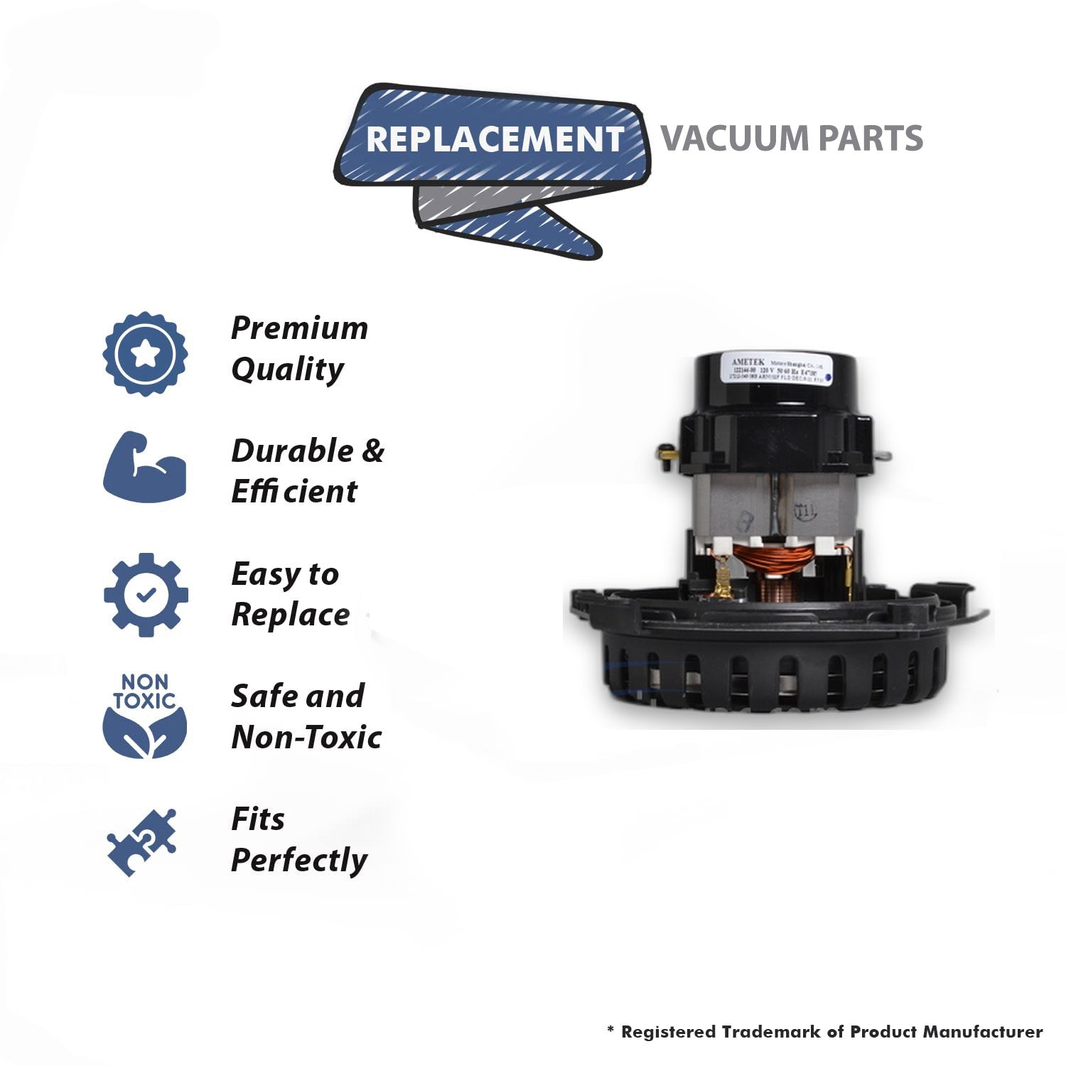 Topvacuumparts Replacement Part For Hoover C3820, F5853 Steam Vacuum Cleaner Motor Assembly # compare to part 440010733