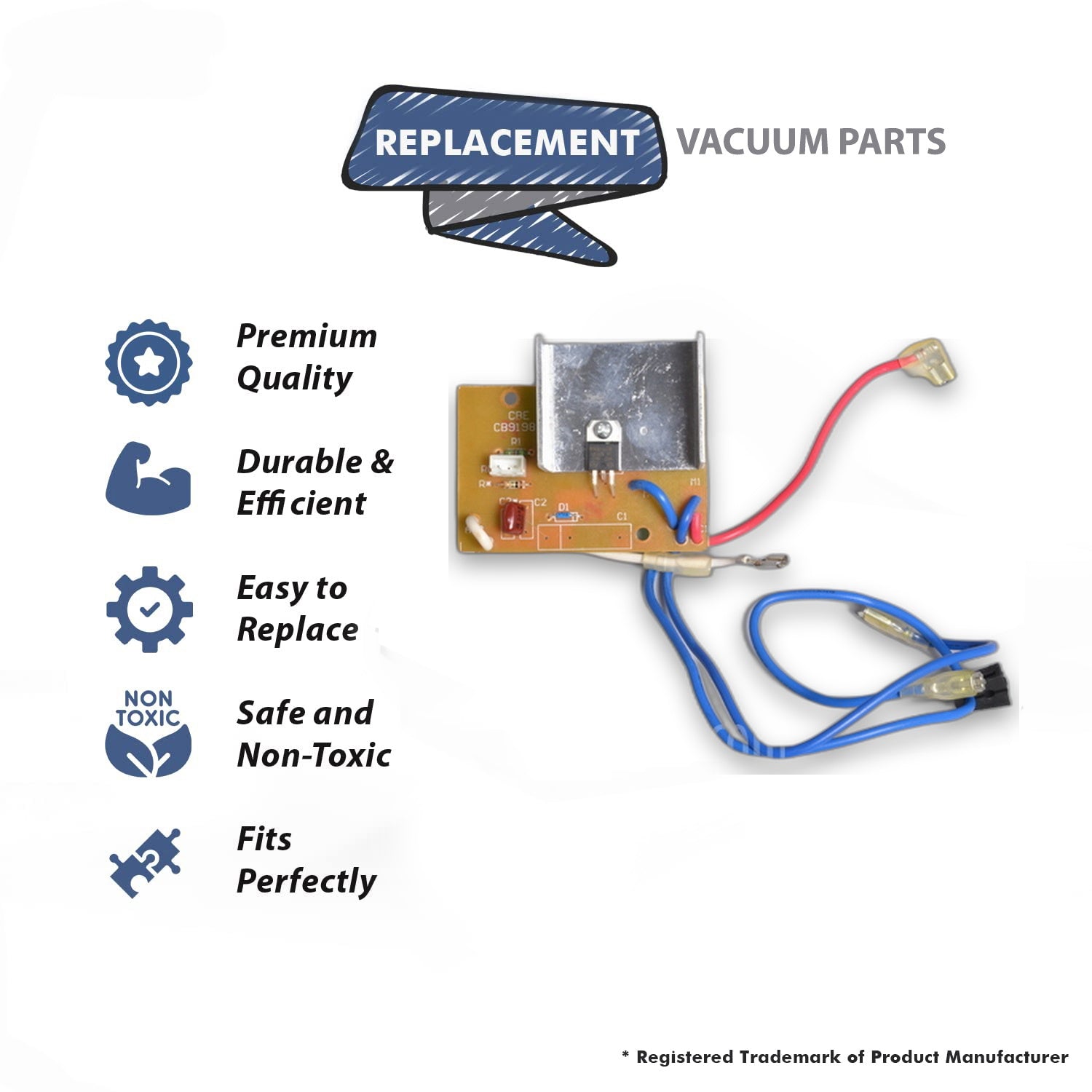Topvacuumparts Replacement Part For Royal Vacuum Cleaner Circuit Board With Wiring Fits SD30050 Models # compare to part 440001283