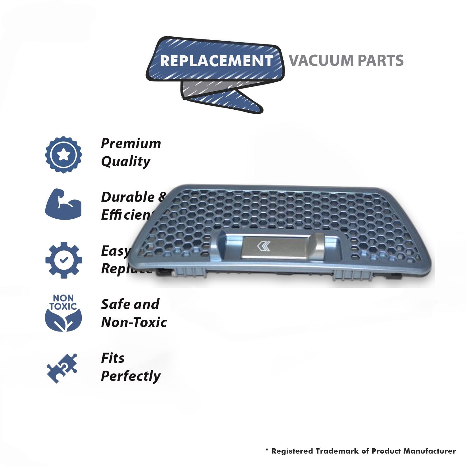 Topvacuumparts Replacement Part For Hoover Metallic Vacuum Cleaner Exhaust Filter Cover Assembly # compare to part 440001582