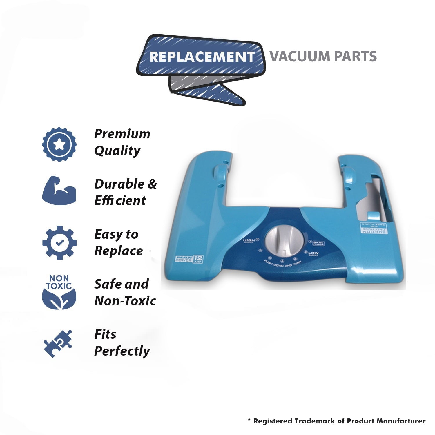 Topvacuumparts Replacement Part For Hoover UH70600 Windtunnel Vacuum Cleaner Coral Blue Nozzle Cover Assembly # compare to part 440002855