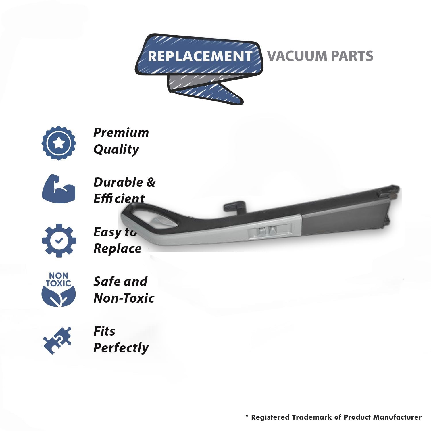Topvacuumparts Replacement Part For Hoover FH50130 Dark Gray Upper Assy Power Scrub Handle # compare to part H-440003496