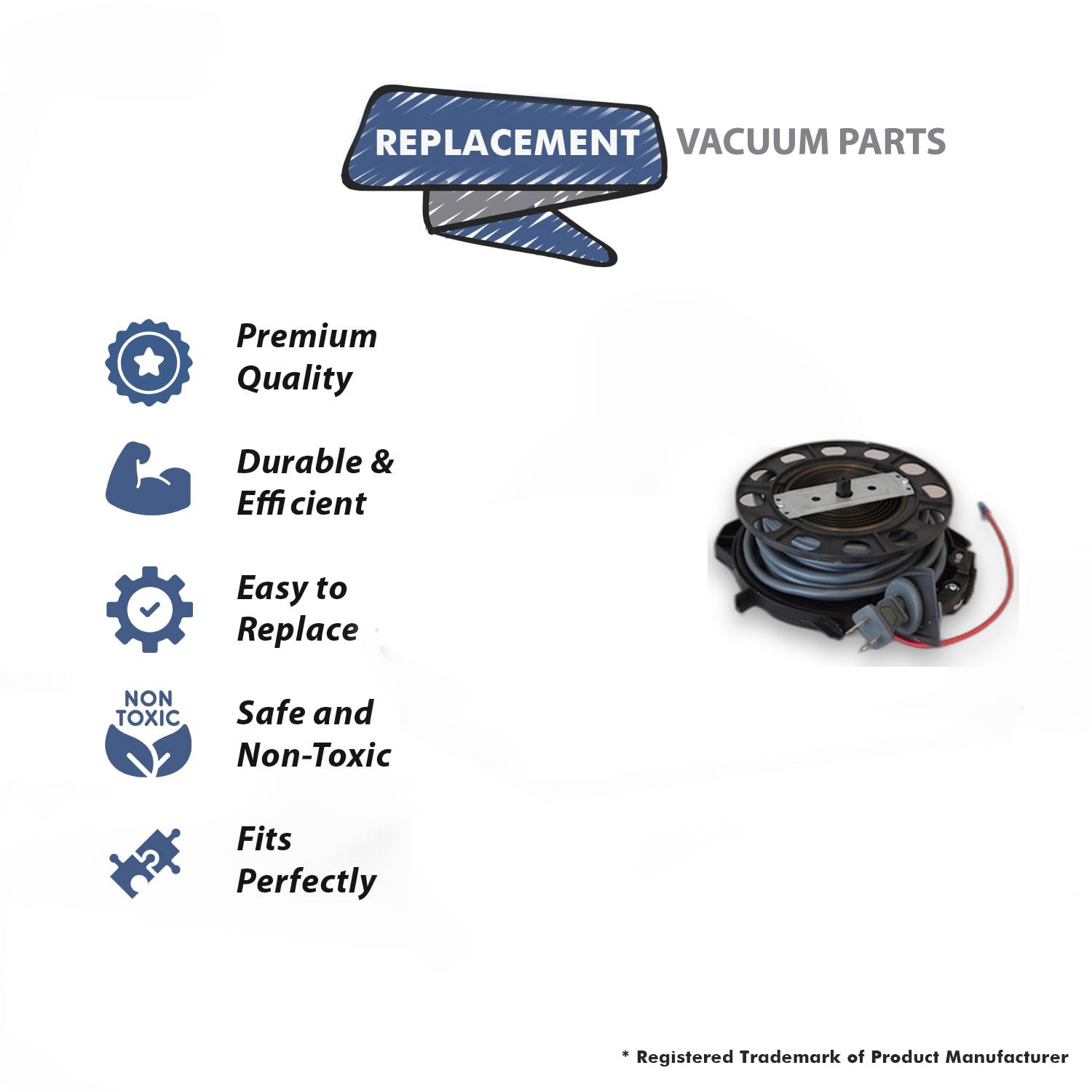 Topvacuumparts Replacement Part For Hoover SH40070 17 FT Vacuum Cleaner Cord Reel # 440005125