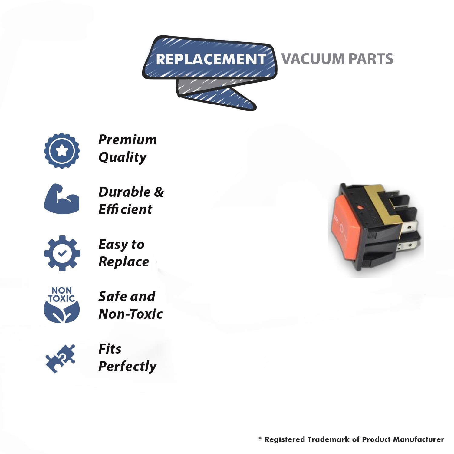 Topvacuumparts Replacement Part For Hoover CH93619 Commercial Vacuum On Off Switch # compare to part 440013740