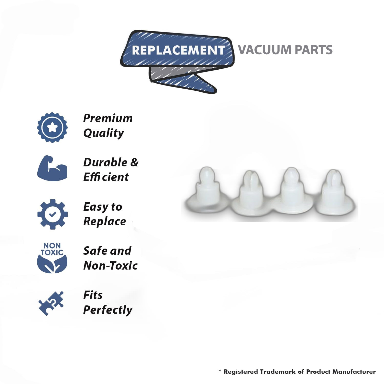 Topvacuumparts Replacement Part For Koblenz Vacuum Cleaner Late Style-T/F Regina/Koblenz Pad Clips 4Pk # compare to part 45-0268-8