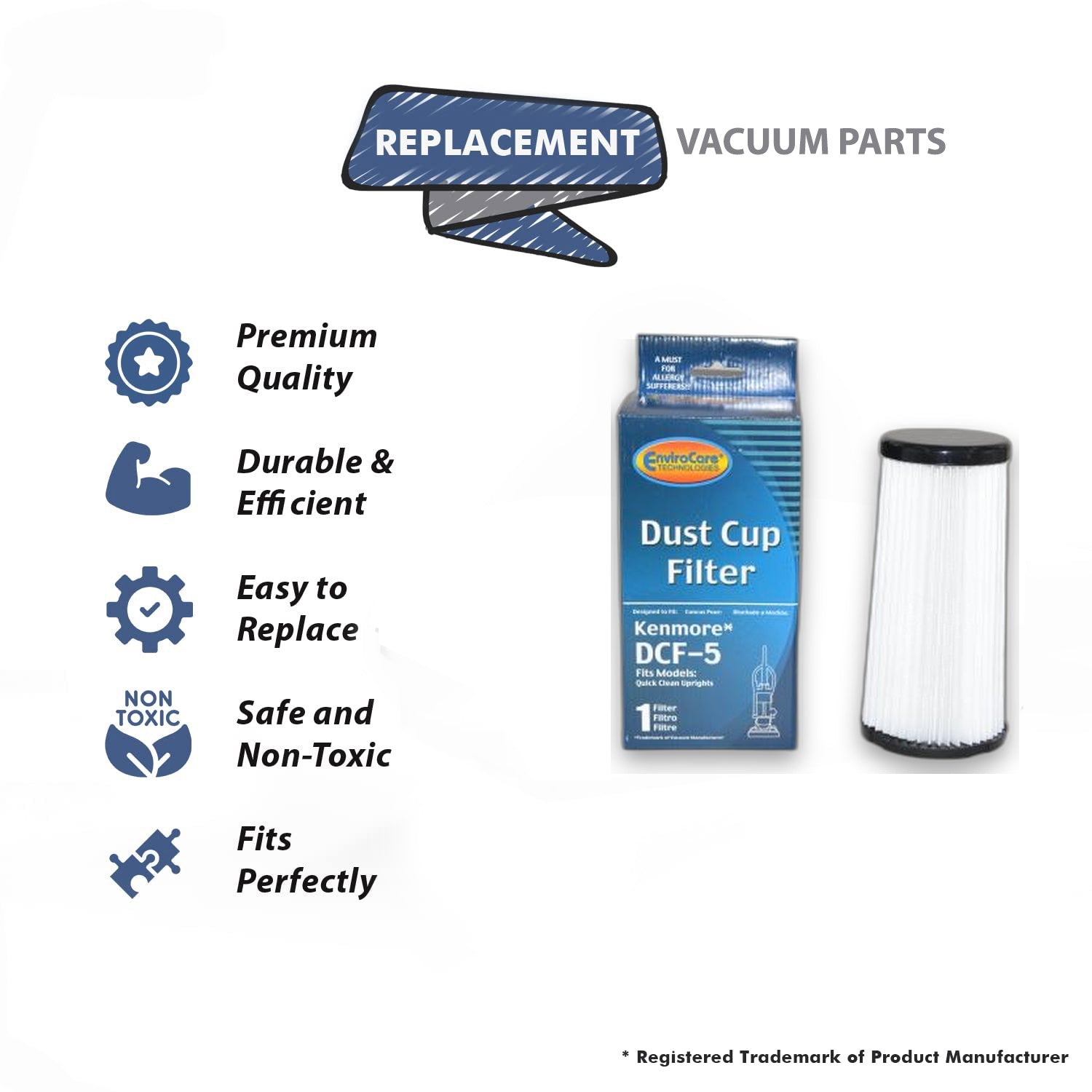 Topvacuumparts Replacement Part For Kenmore DCF-5 Bagless Upright Vacuum Cleaner Hepa Filter # 240