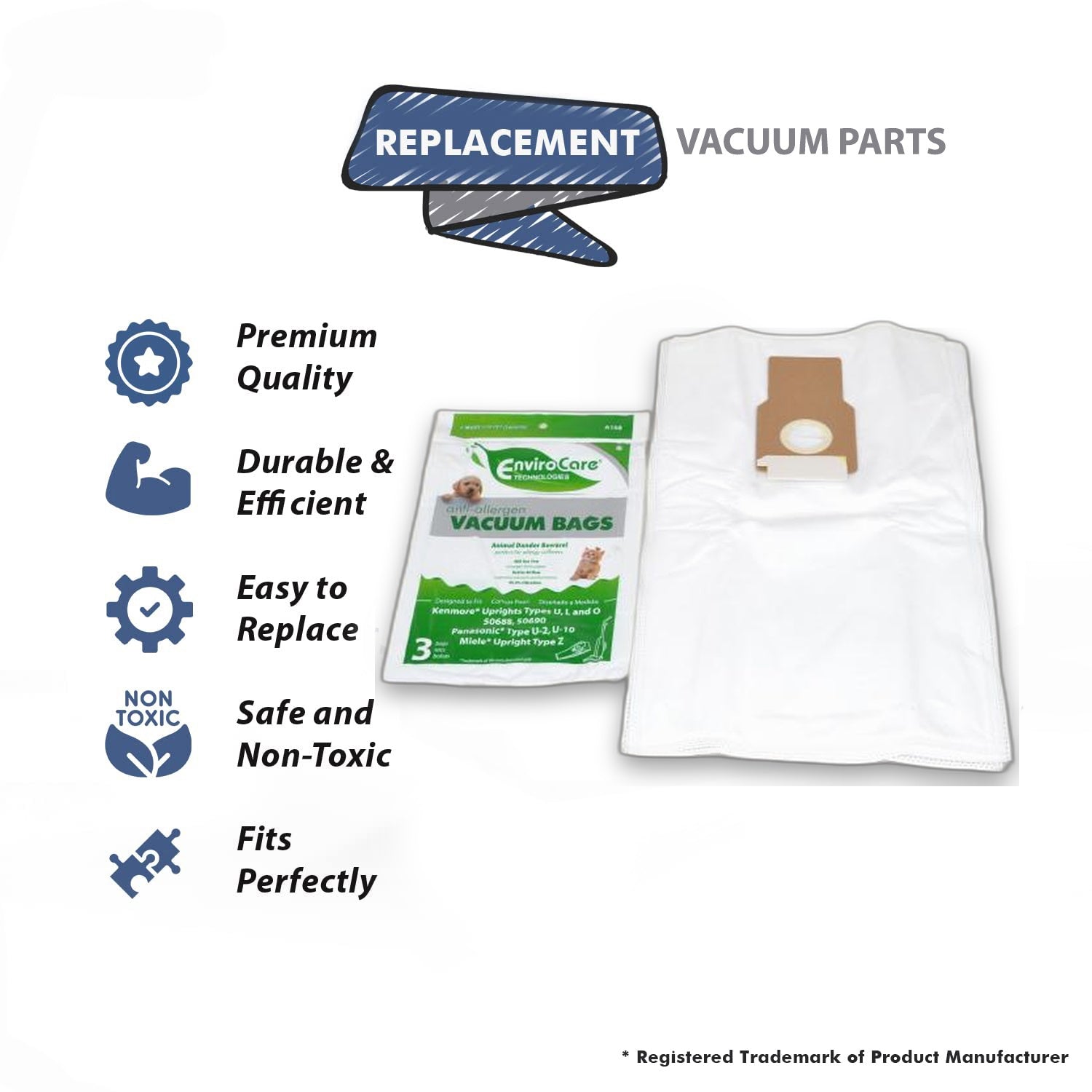 Topvacuumparts Replacement Part For Kenmore Vacuum Cleaner Anti Allergen Paper Bags 3PK # A159