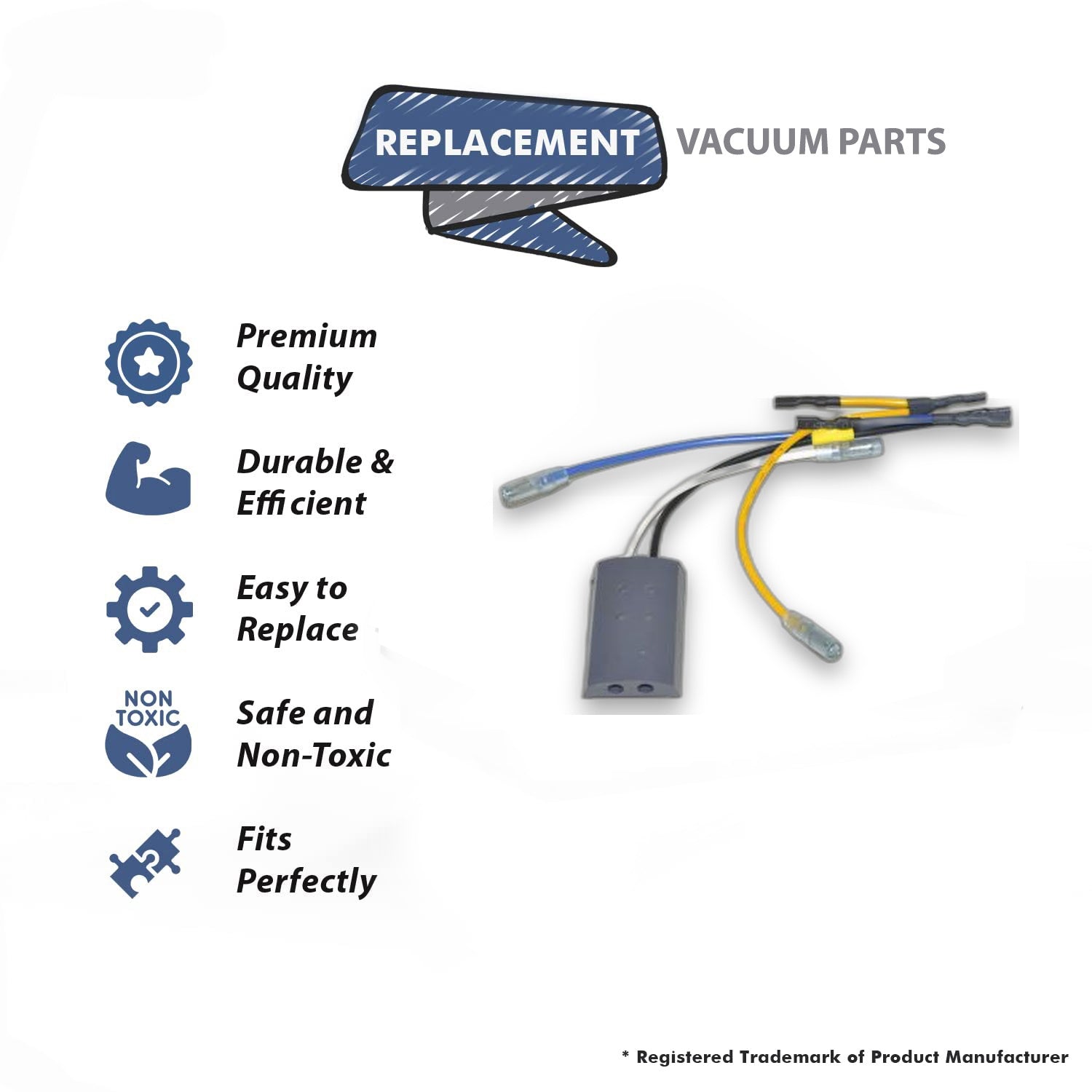 Topvacuumparts Replacement Part For Panasonic MC-V9658, MC-CG973 Vacuum Cleaner Receptacle With Wiring Harness # compare to part AC37GSTZV06