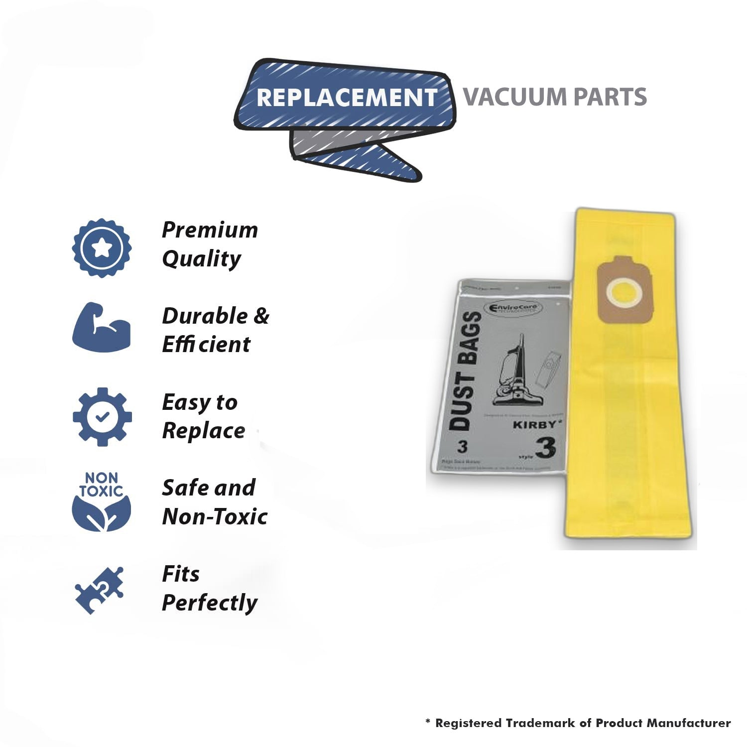 Topvacuumparts Replacement Part For Upright Vacuum 3 Bags Part # compare to part 190684S