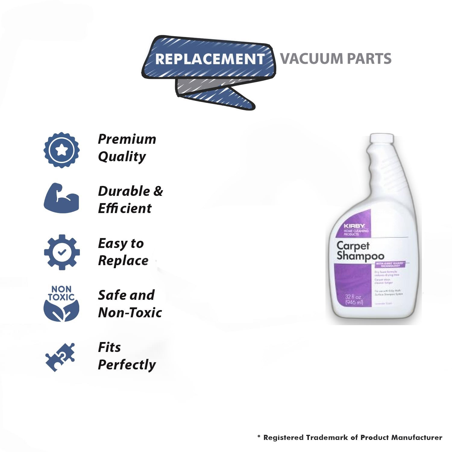Topvacuumparts Replacement Part For Kirby TVP 32oz Bottle Lavender Vacuum Cleaner Shampoo // 252702S