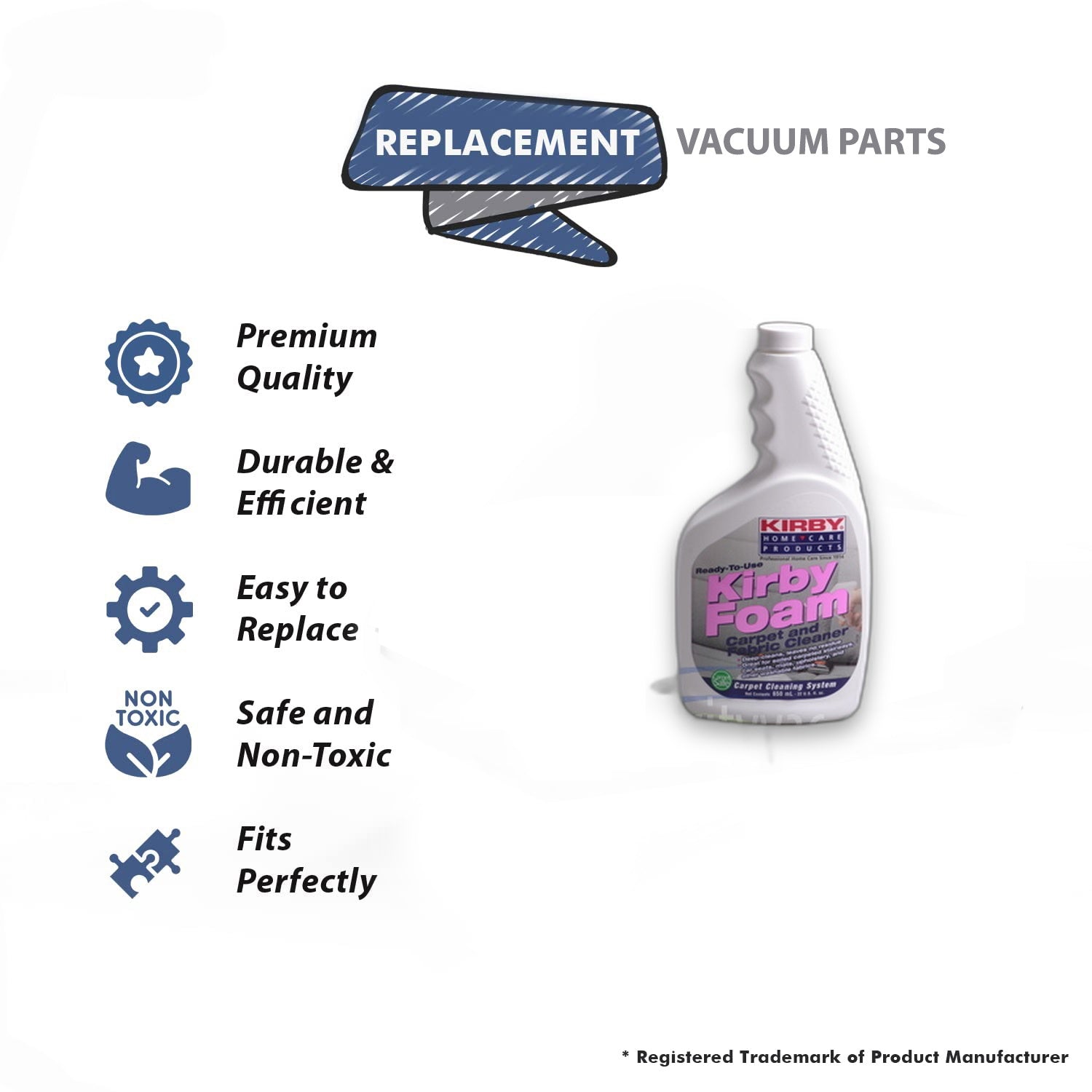 Topvacuumparts Carpet Cleaner and Fabric Cleaner Replacement for Kirby Vacuum Cleaner, 22 oz
