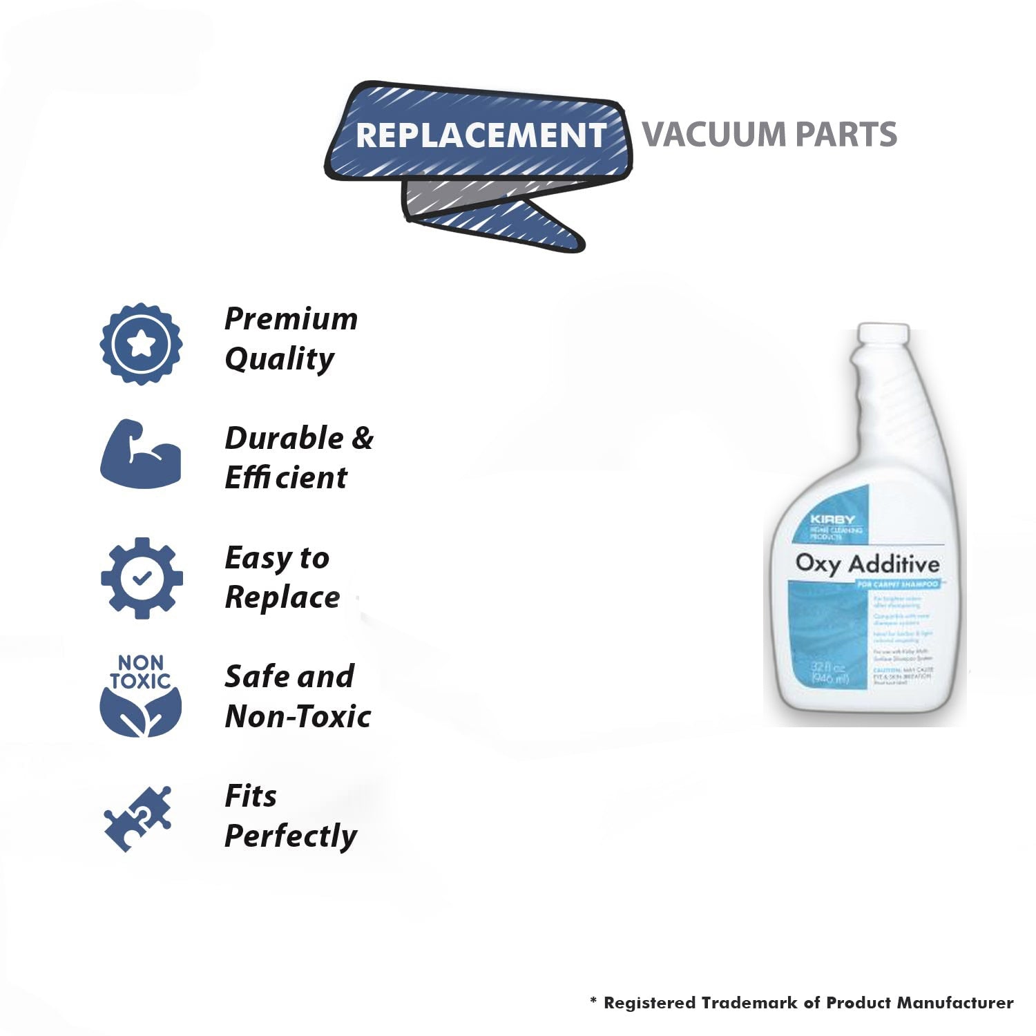 Topvacuumparts Replacement Part For Kirby Oxygen Additive Brightening Carpet Shampoo Bottle # Compare To Part 228609S