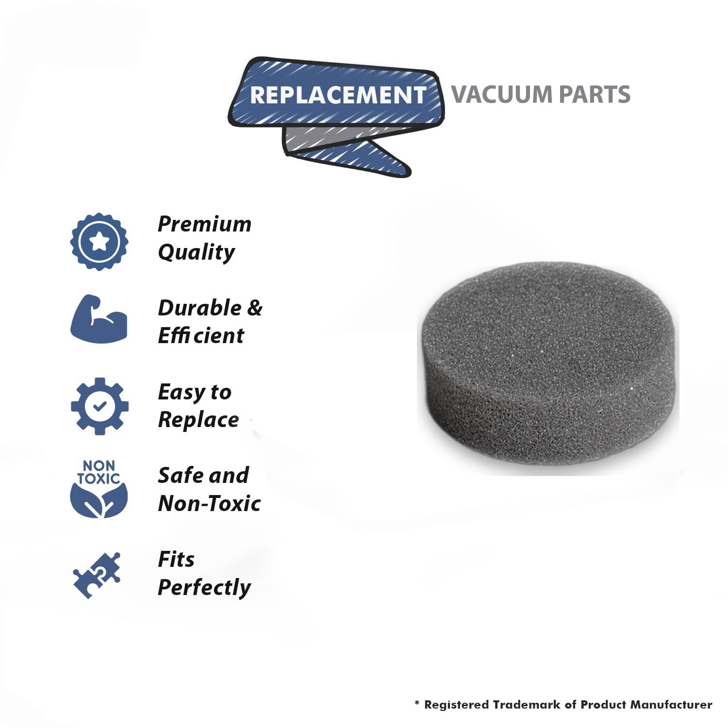 Topvacuumparts Replacement Part For Kirby TVP D50 2CB Vacuum Cleaner Rug Renovator Shampoo Tank Sponge // 307364G