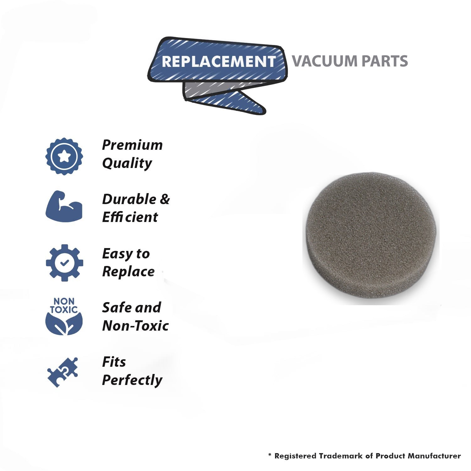 Topvacuumparts Replacement Part For Kirby Vacuum Cleaner Sponge Filter # compare to part 307389S