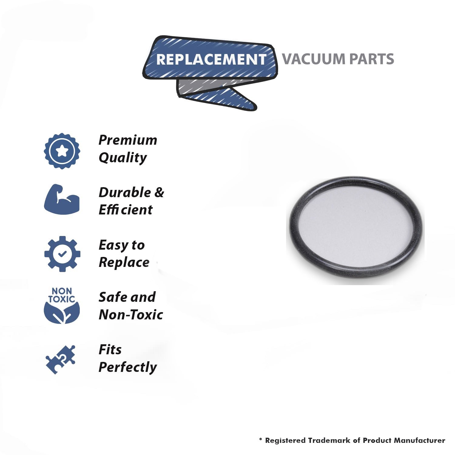 Topvacuumparts Replacement for Kirby Vacuum Cleaner Mini Emptor Neck Gasket, Rubber, Slip Connector, Fits Models 505-516, Vacuum Cleaner Gasket