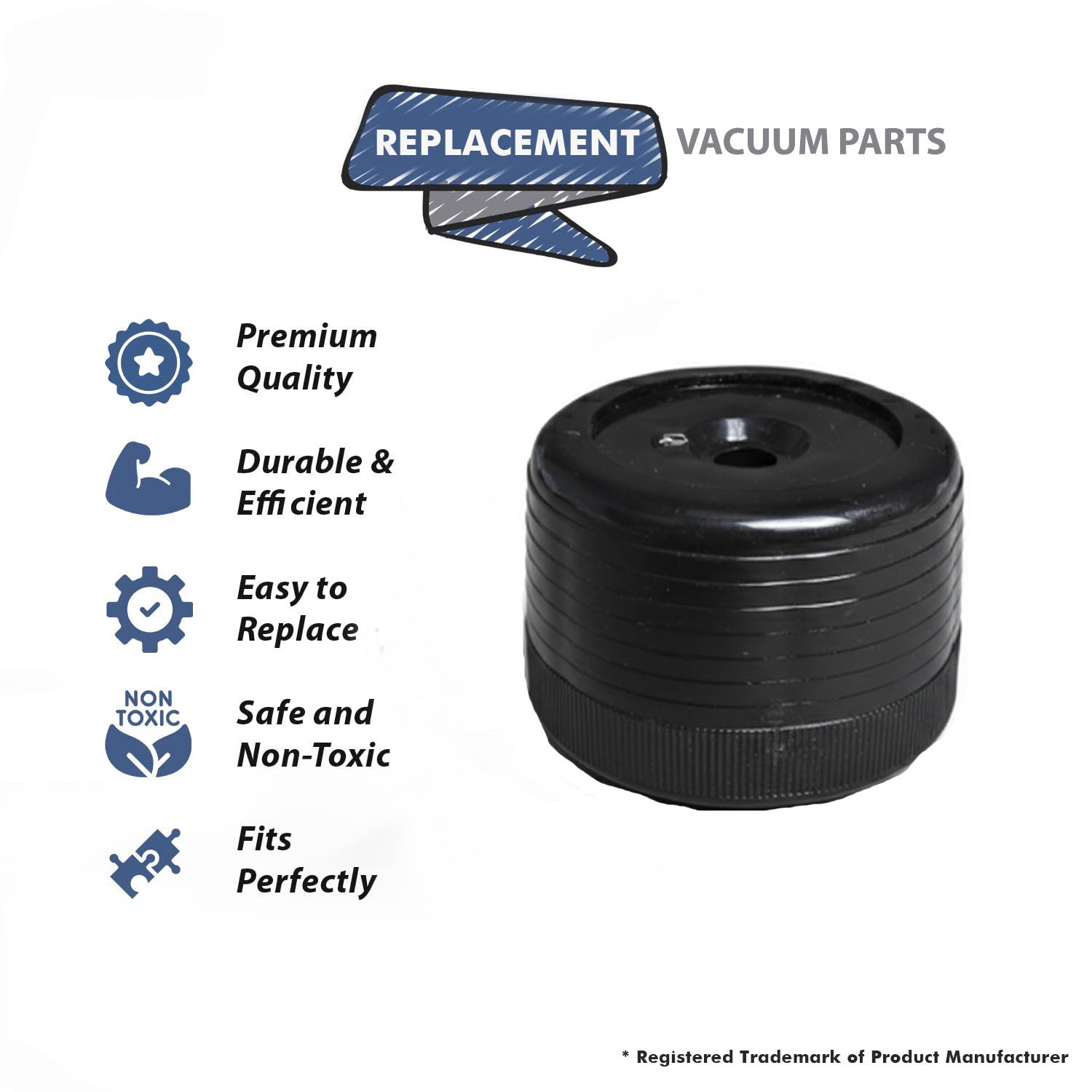 Topvacuumparts Replacement Part For Kirby Vacuum Cleaner Front/Rear Black Wheel # compare to part 131982
