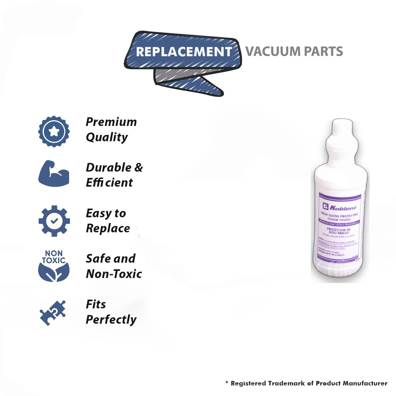Topvacuumparts Replacement Part For Koblenz Vacuum Cleaner Hi Gloss Finish 32oz Bottle # compare to part 20-0550-2