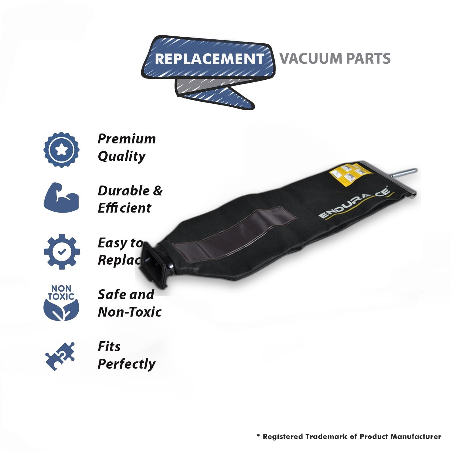 Topvacuumparts Replacement Part For Koblenz U310 Commercial Upright Vacuum Cleaner Cloth Bag Assembly # compare to part 46-3231-1