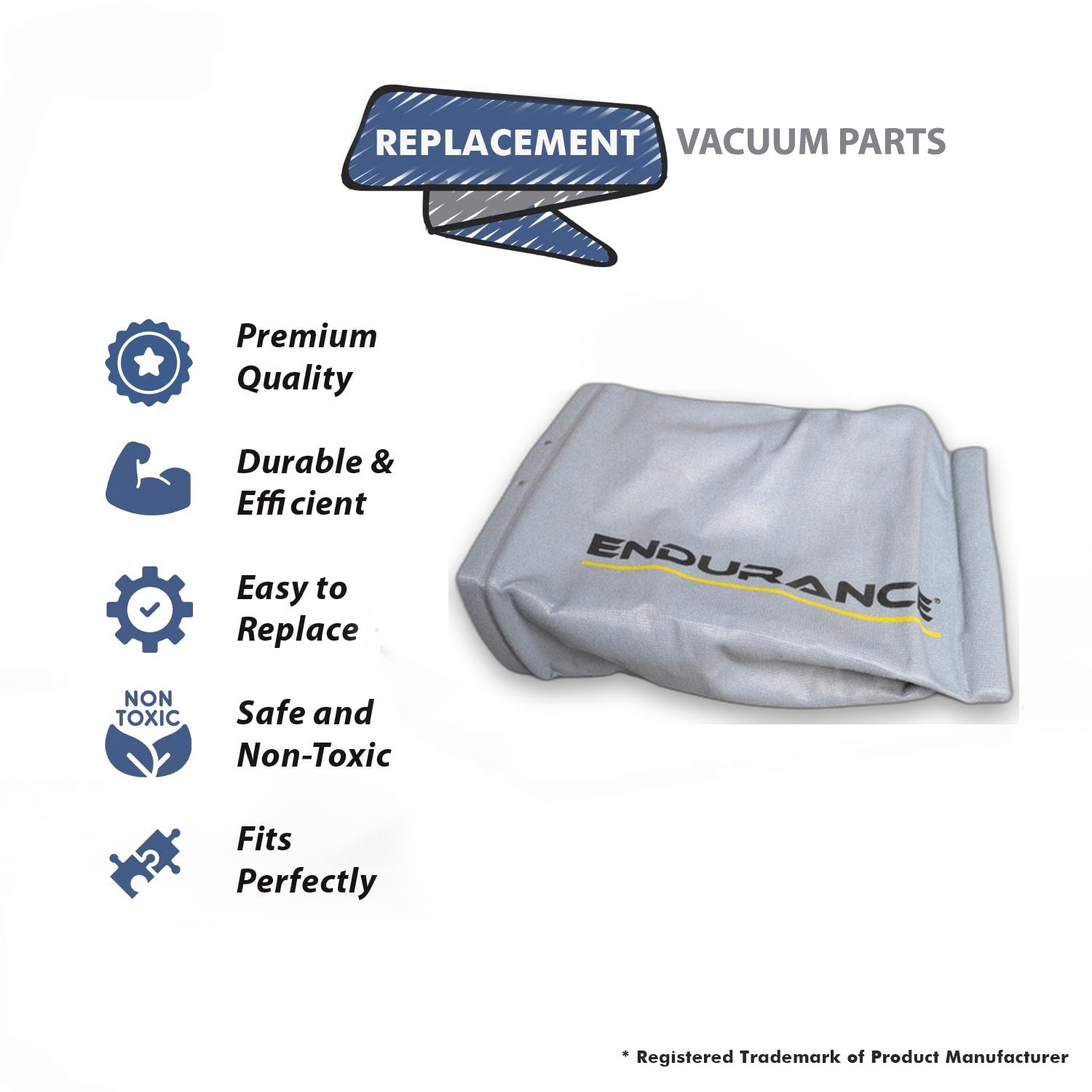 Topvacuumparts Replacement Part For Koblenz Upright Vacuum Cleaner Cloth Bag # compare to part 46-2943-2