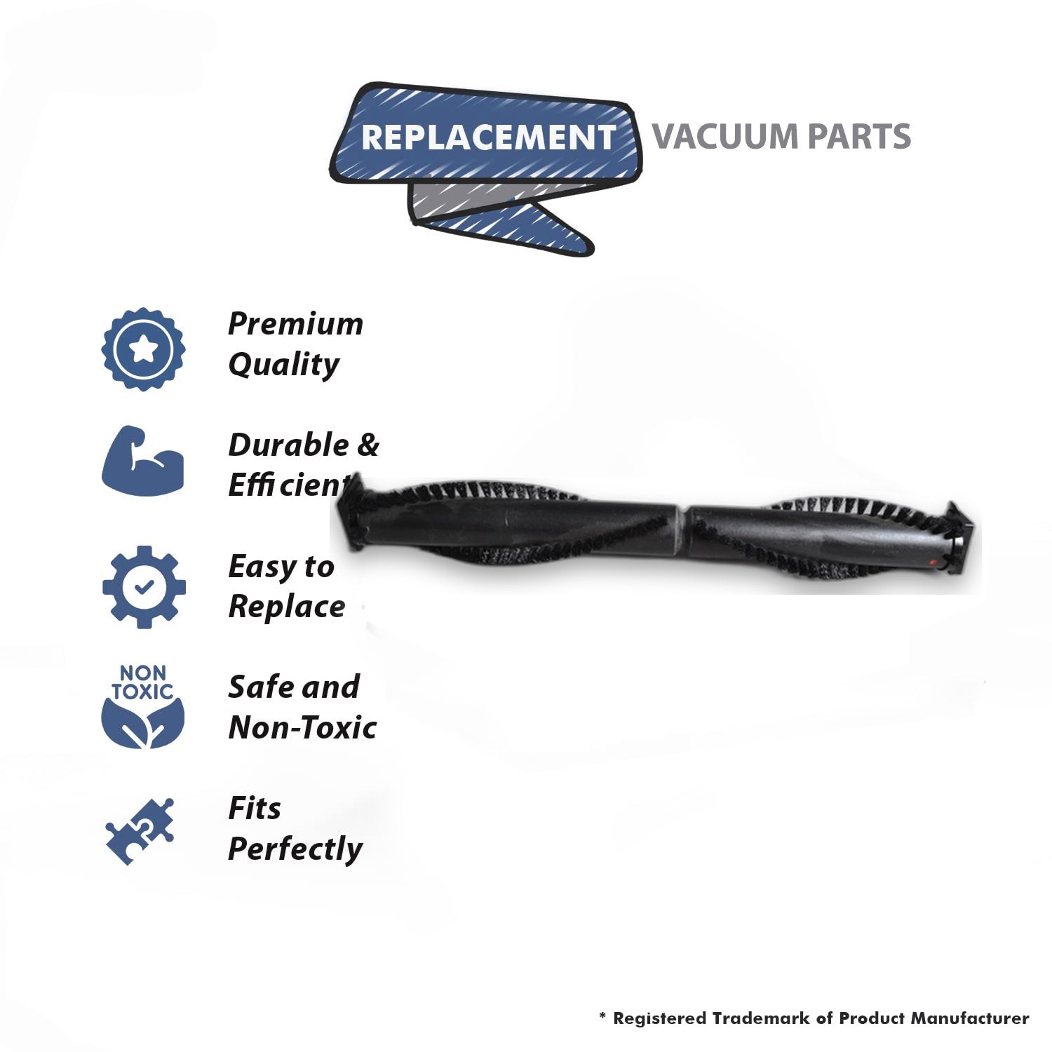 Topvacuumparts Replacement Part For Koblenz U-610DC Vacuum Cleaner Wide Track Brush Roll # compare to part 46-2413-6