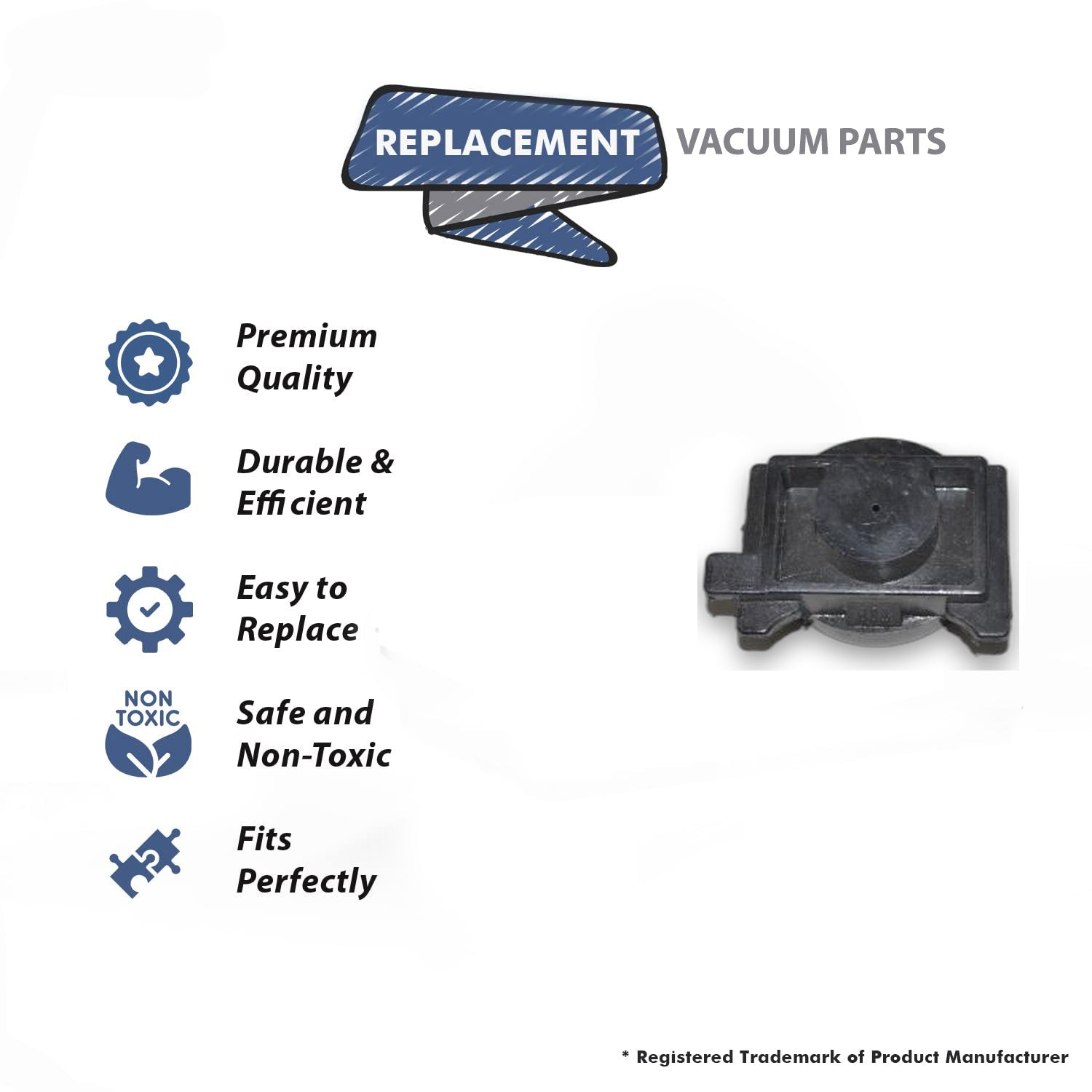 Topvacuumparts Replacement Part For Koblenz Vacuum Cleaner Bearing Support End Cap Fits U510, U210, U230# compare to part 13-1252-9