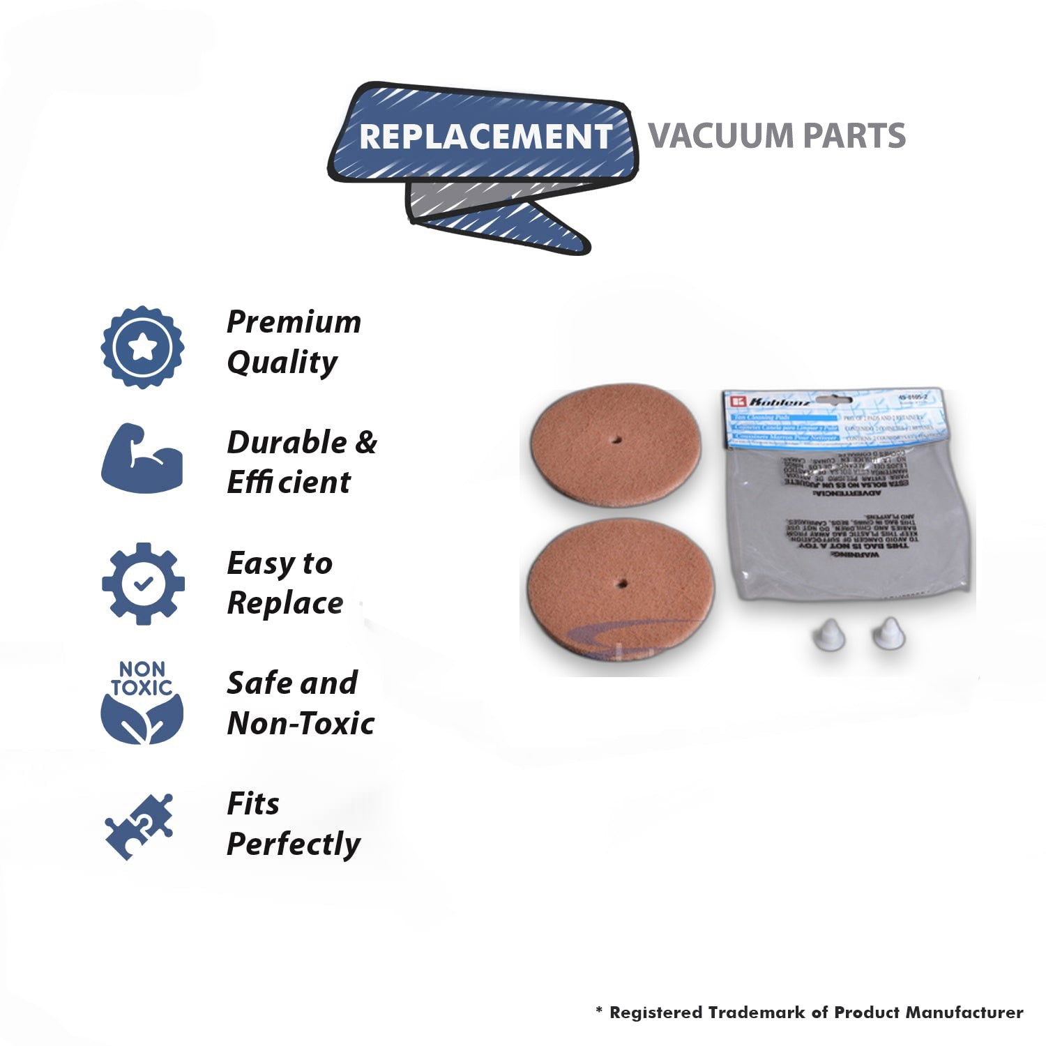Topvacuumparts Replacement Part For Koblenz, Vacuum Cleaner Polishing Pads # compare to part 45-0105-2
