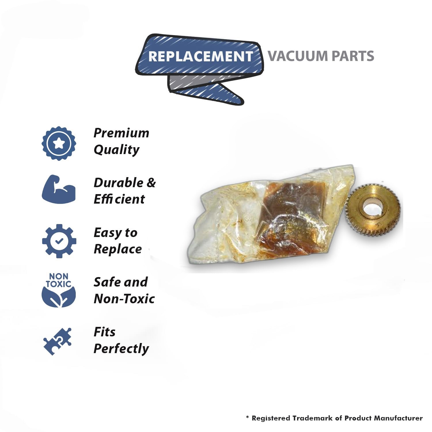 Topvacuumparts Replacement Part For Koblenz Vacuum Cleaner Right Hand Bronze Gear with Grease Pack # compare to part 46-1717-1