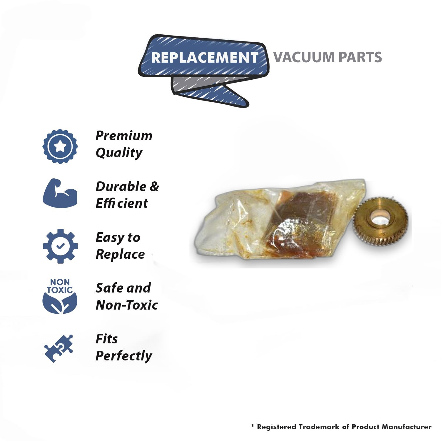 Topvacuumparts Replacement Part For Koblenz Vacuum Cleaner Left Hand Bronze Gear with Grease Pack # compare to part 46-1718-9