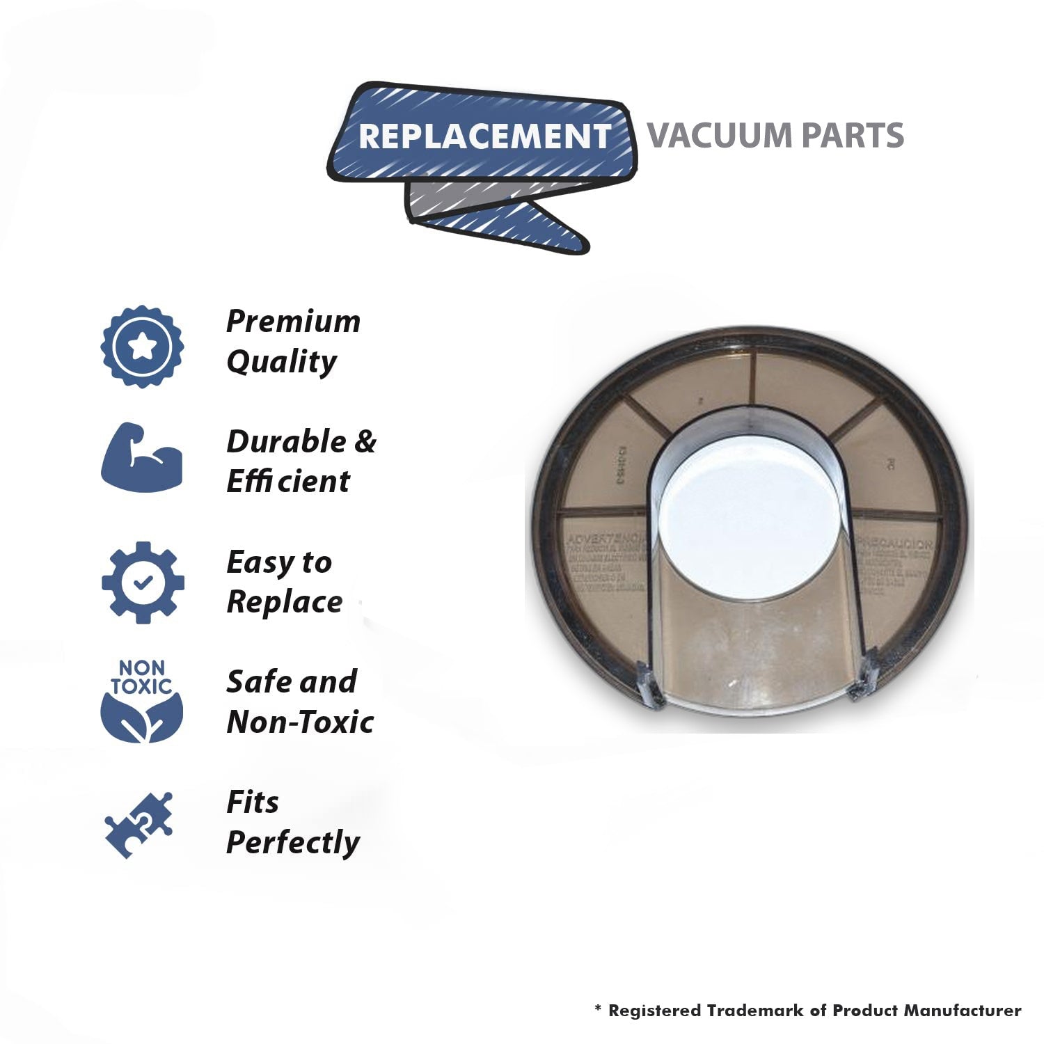 Topvacuumparts Replacement Part For Koblenz U75, U80 Vacuum Cleaner Fan Cover # compare to part 46-3208-9