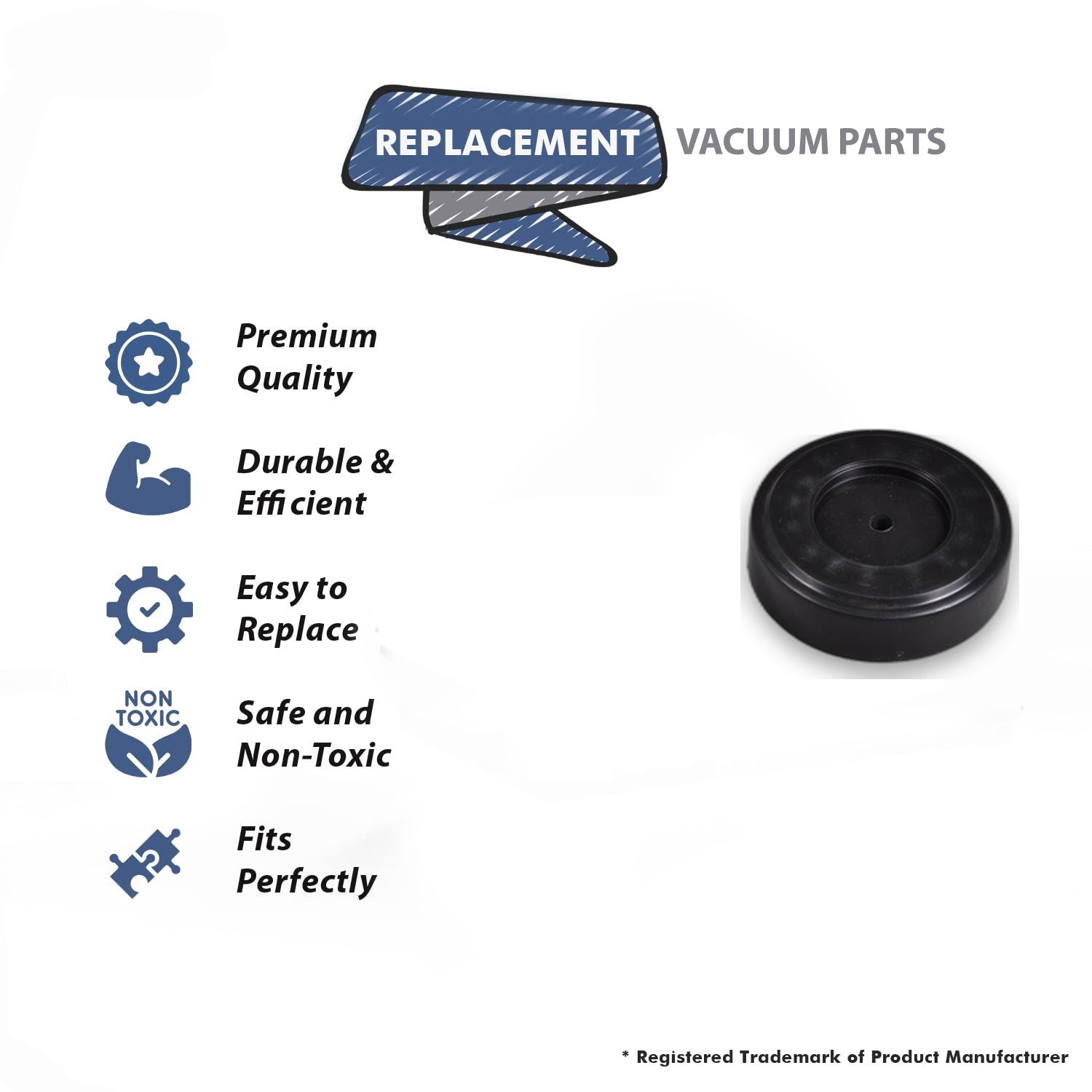 Topvacuumparts Replacement Part For Koblenz Upright Vacuum Cleaner Rear Wheel # compare to part 1310903
