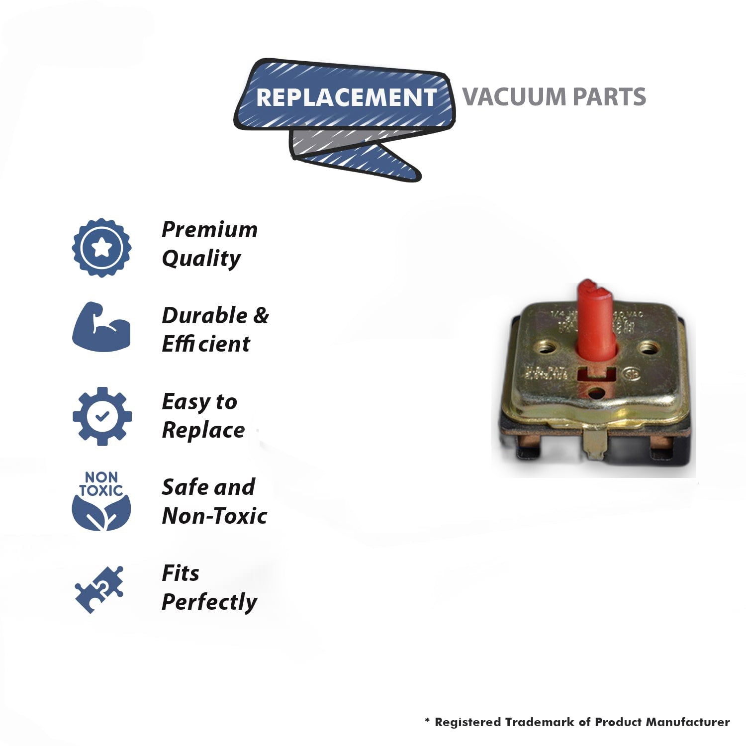 Topvacuumparts Replacement Part For Koblenz P-800 Vacuum Cleaner Switch Assembly # compare to part 11082-5