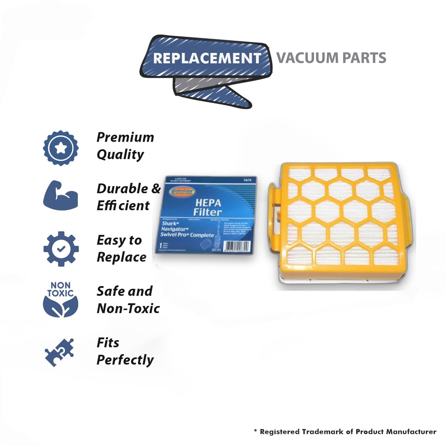 Topvacuumparts Replacement Part For Shark Vacuum Cleaner Hepa Filter Fits NV150 Models # compare to part F679