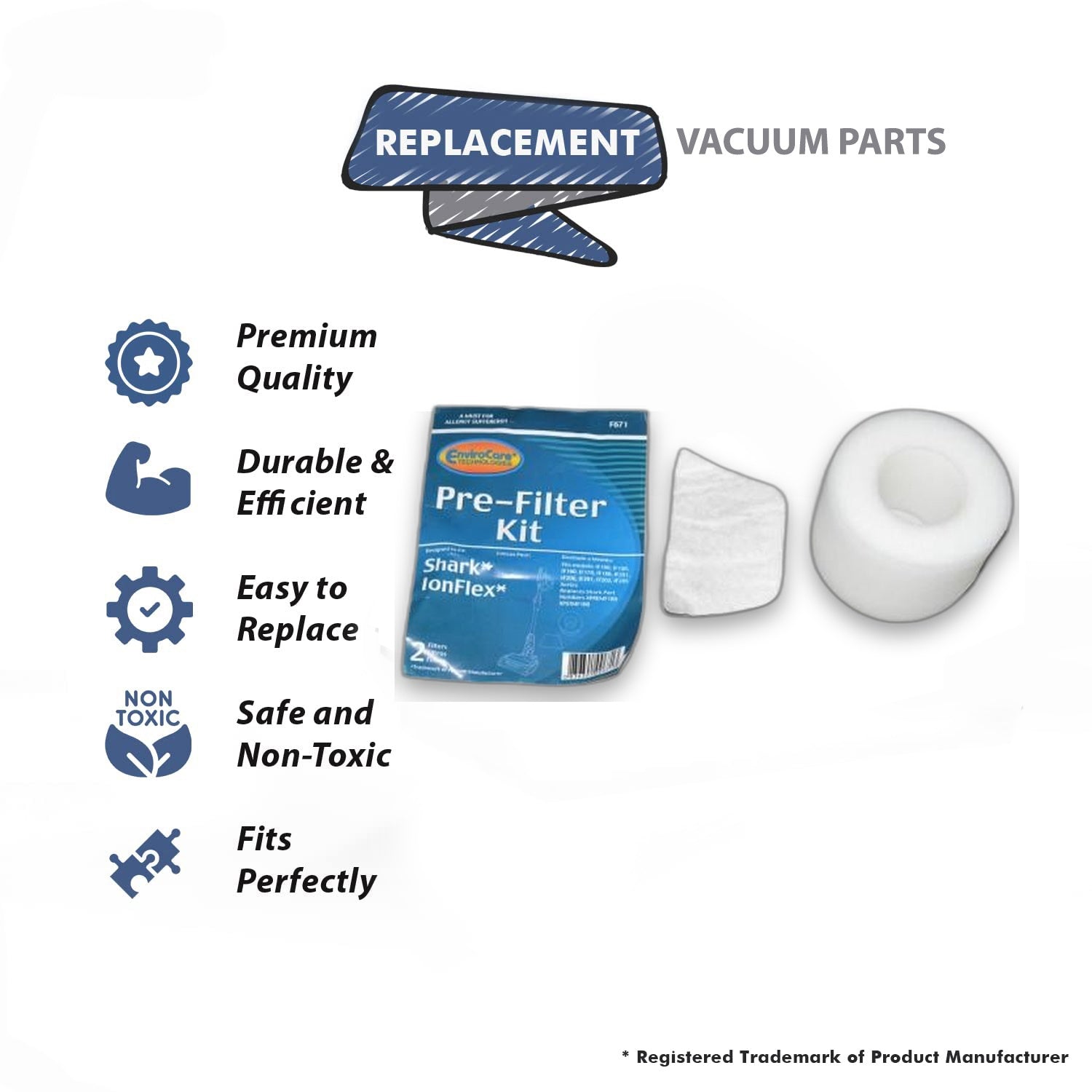Topvacuumparts Replacement Part For Shark Vacuum Cleaner ionflex IF100, Pre Motor Filter # compare to part XPREMF100
