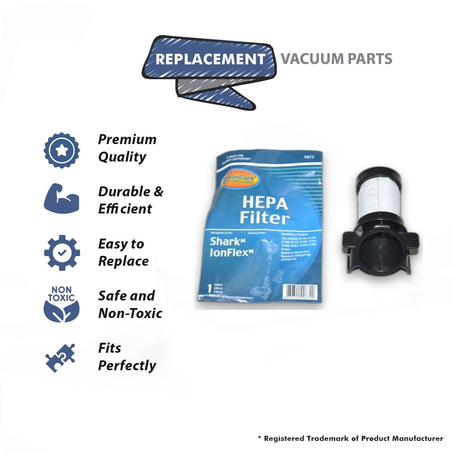 Topvacuumparts Replacement Part For Shark F80 Vacuum Cleaner Filter # Compare To Parts F672