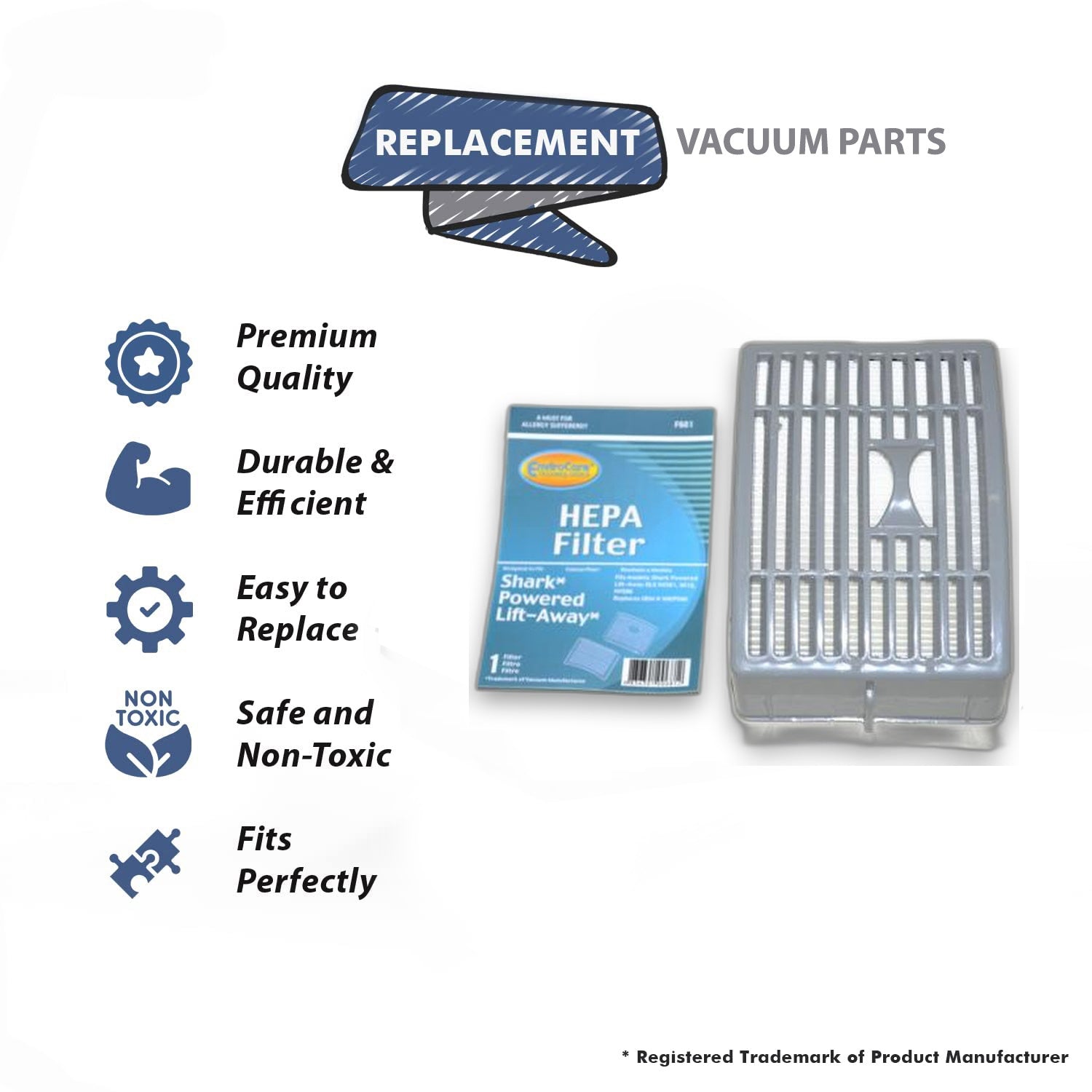 Topvacuumparts Replacement Part For Shark NV581,581Q,586 Vacuum Cleaner Hepa Filter 1PK # compare to part XHEP580