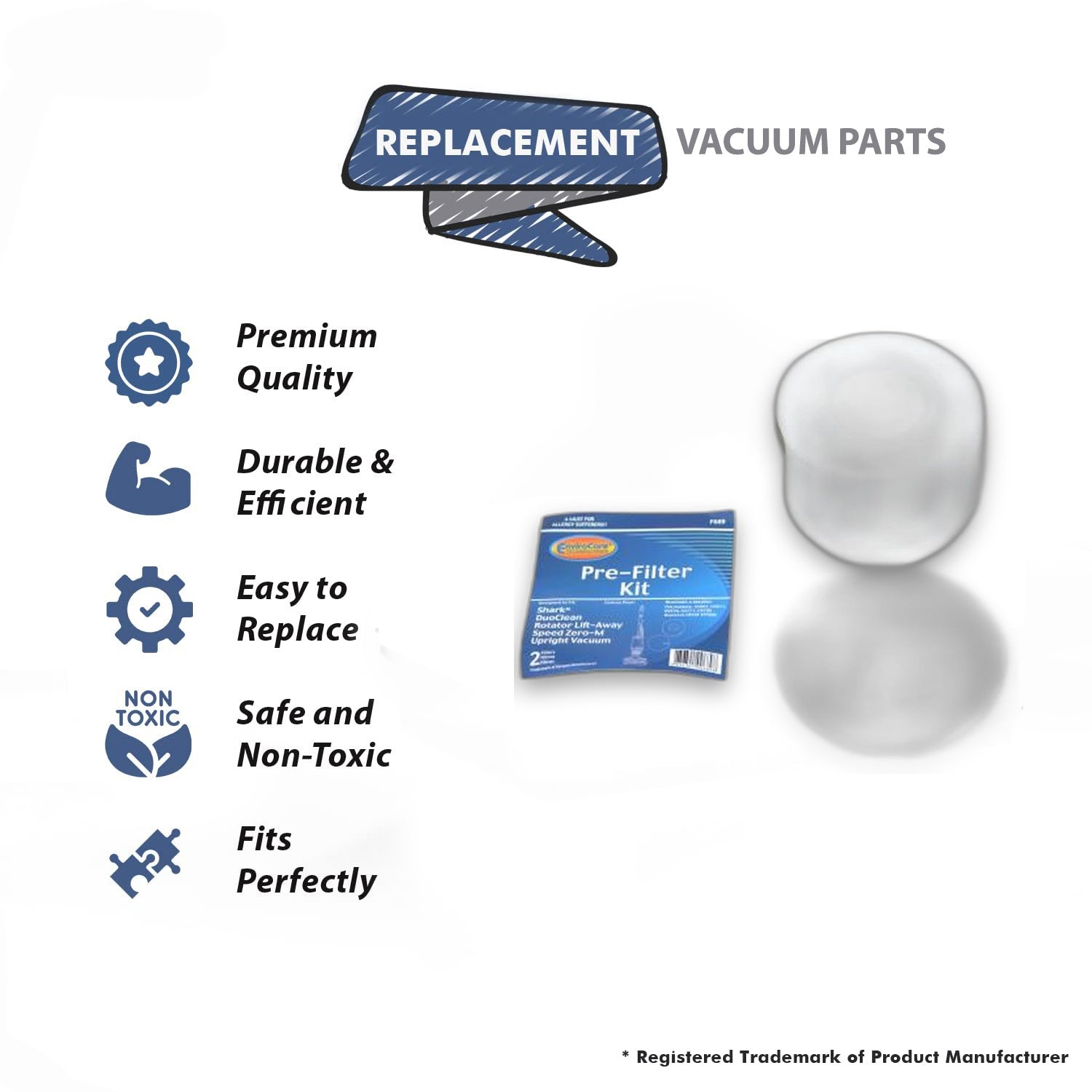Topvacuumparts Foam & Felt Filter Kit Replacement for Shark Rotator NV601,NV611,NV771 & UV700 Lift Away Vacuum Cleaner Compare to part # XFF600