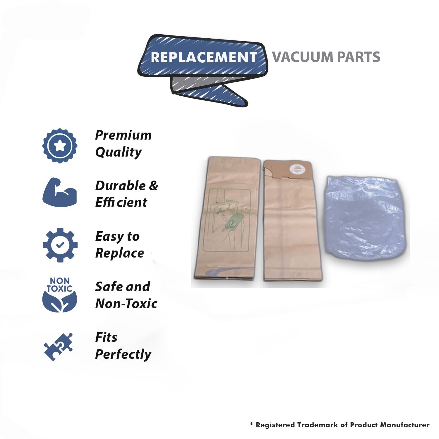 Topvacuumparts Fits For Windsor Versamatic Upright Vacuum Paper Bags 10 Pk Generic Part # 142