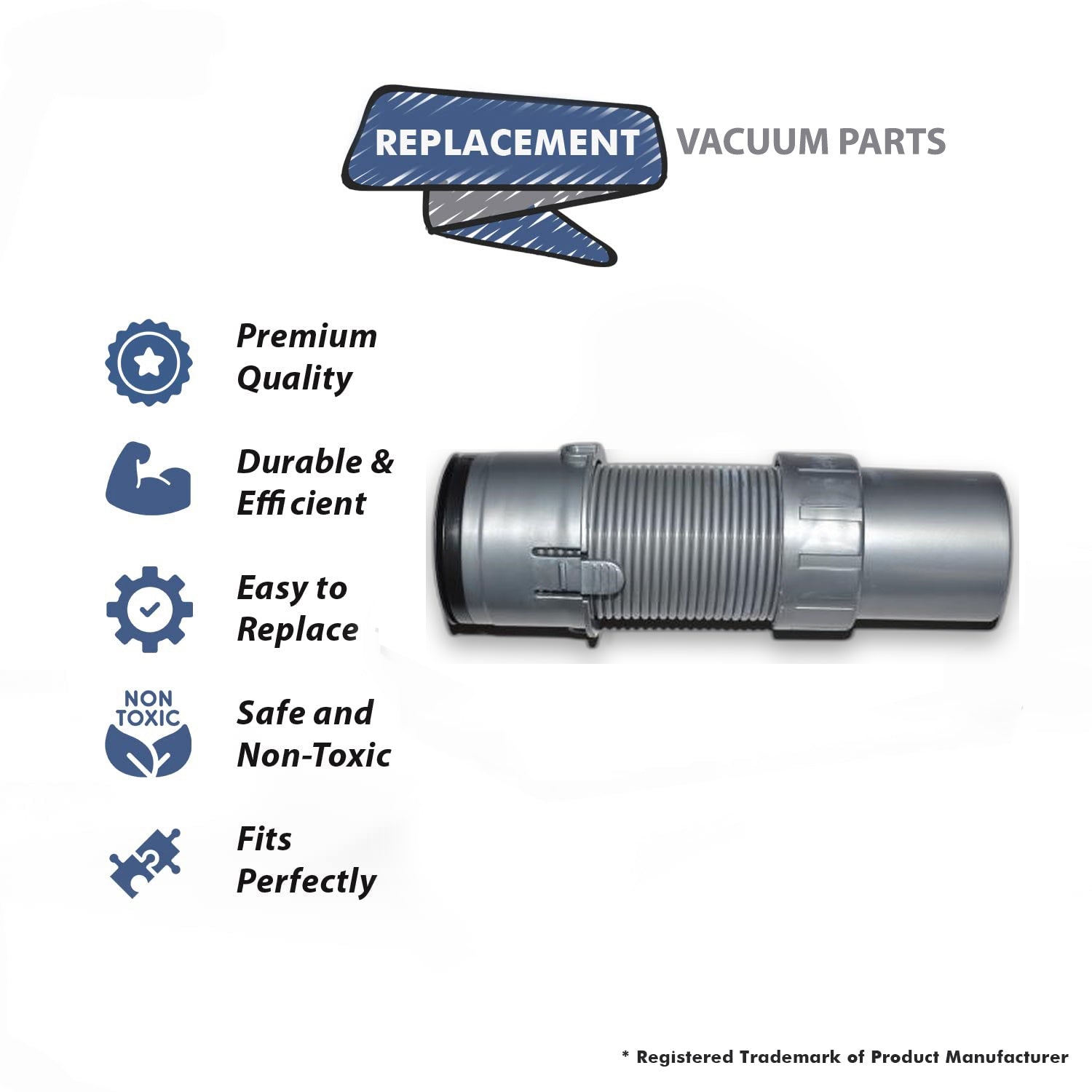 Topvacuumparts (2) Replacement Part For Shark Navigator NV350, NV351 & NV352 Lower Hose(2-Pack) # compare to part 193FFJ