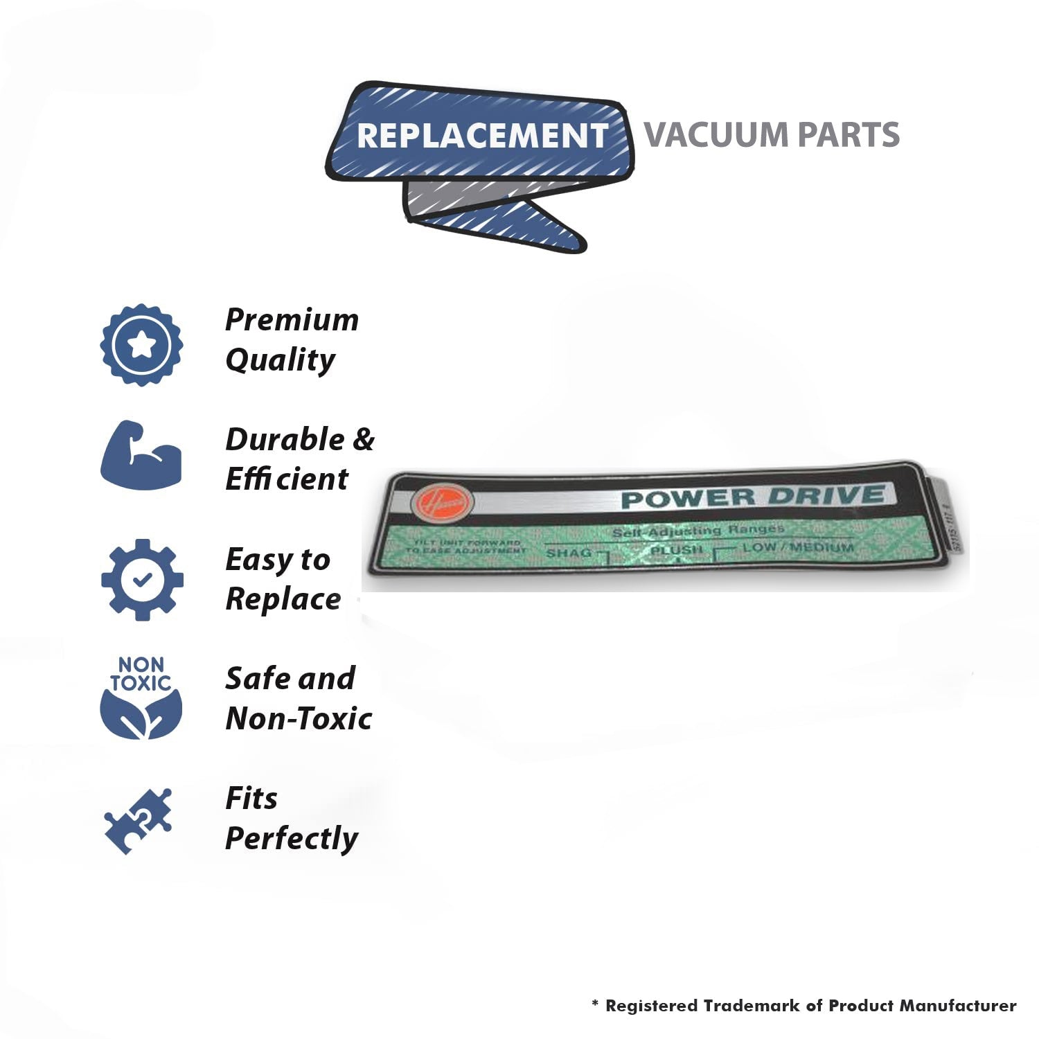 Topvacuumparts Replacement Part For Hoover 3105 Vacuum Cleaner Green Hood Name Plate # compare to part 52115117