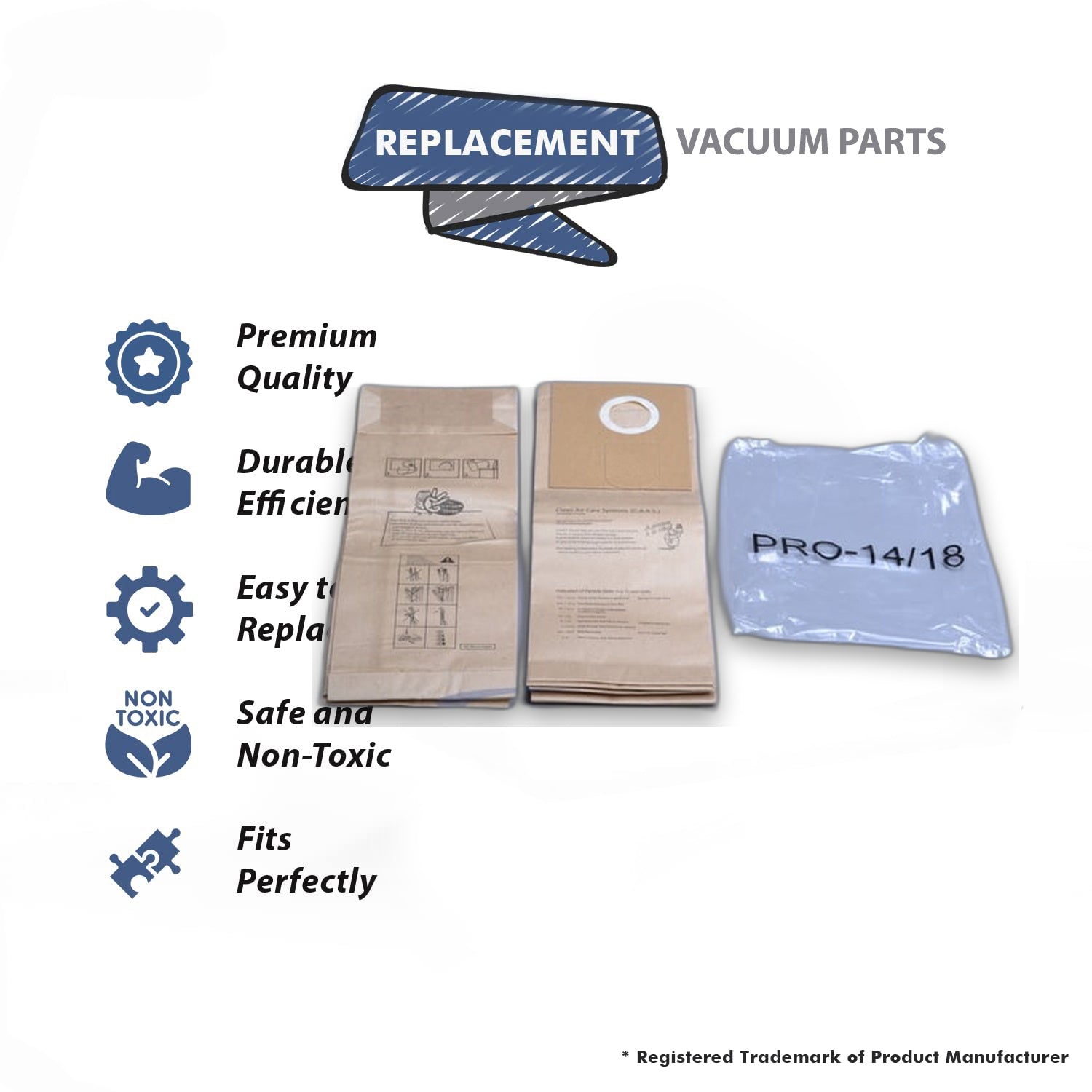 Topvacuumparts Replacement Part For Vacuum Cleaner 10 Paper BagsOreck Part # compare to part 59-2407-09