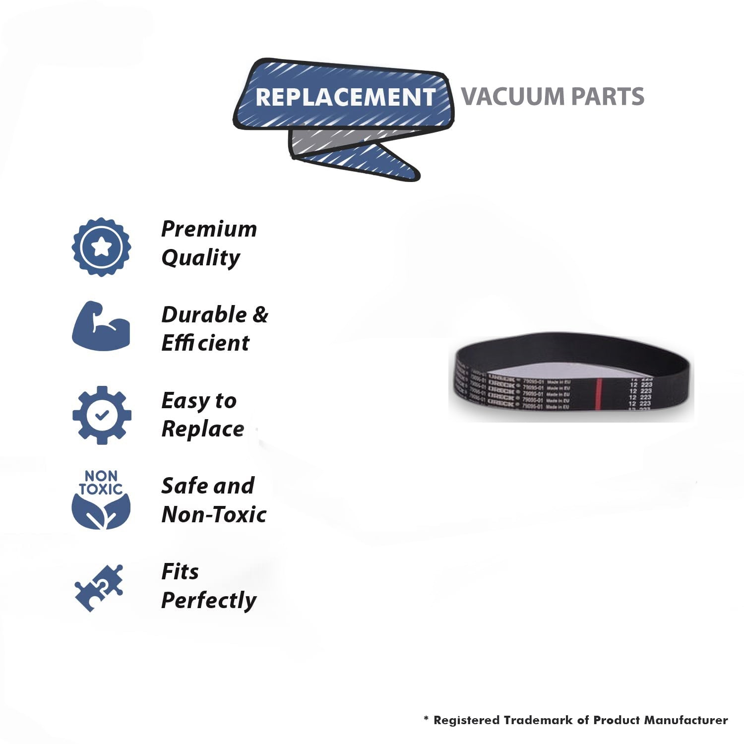 Topvacuumparts Replacement Part For Oreck Flat Belt U7070 & U7240 Upright Vacuum Cleaner # compare to part 430000924