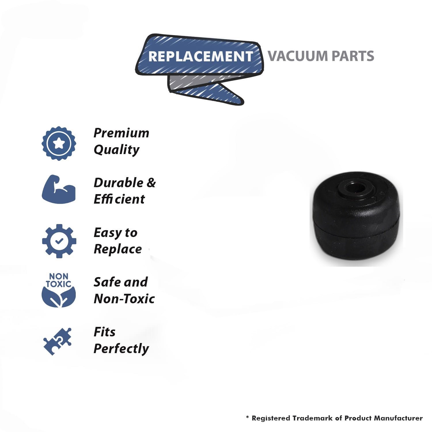 Topvacuumparts Replacement Part For Oreck Upright Vacuum Cleaner Front Wheel  Part # compare to part 75709-01